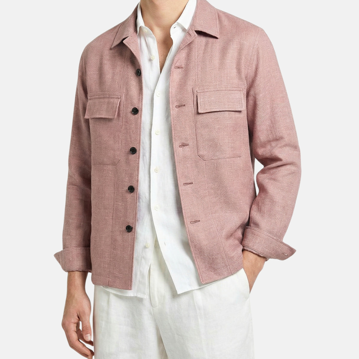 Bordeaux Mélange Blazer aus Leinen/Wolle/Seide (L)