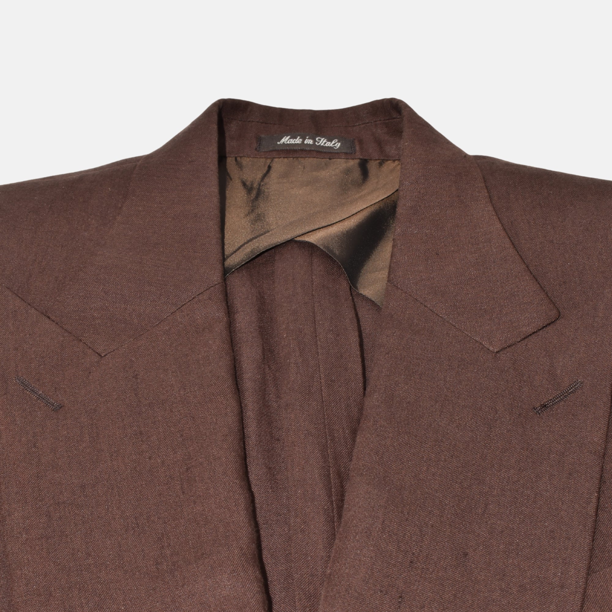 Brown Double Breasted Blazer made of Linen (EU 54)
