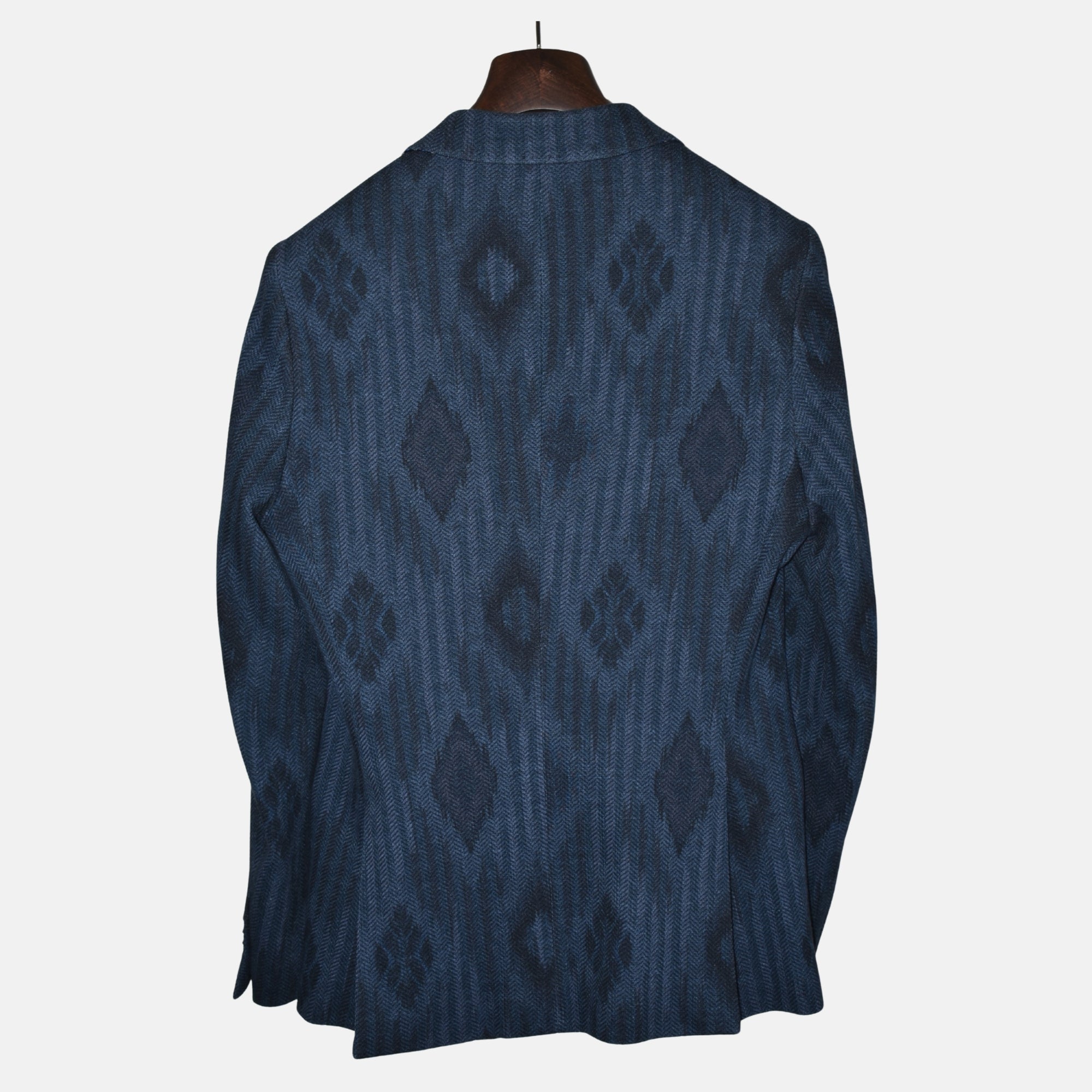 Blue Herringbone Patterned Blazer made of Cotton/Polyamide/Elastane (EU 50)