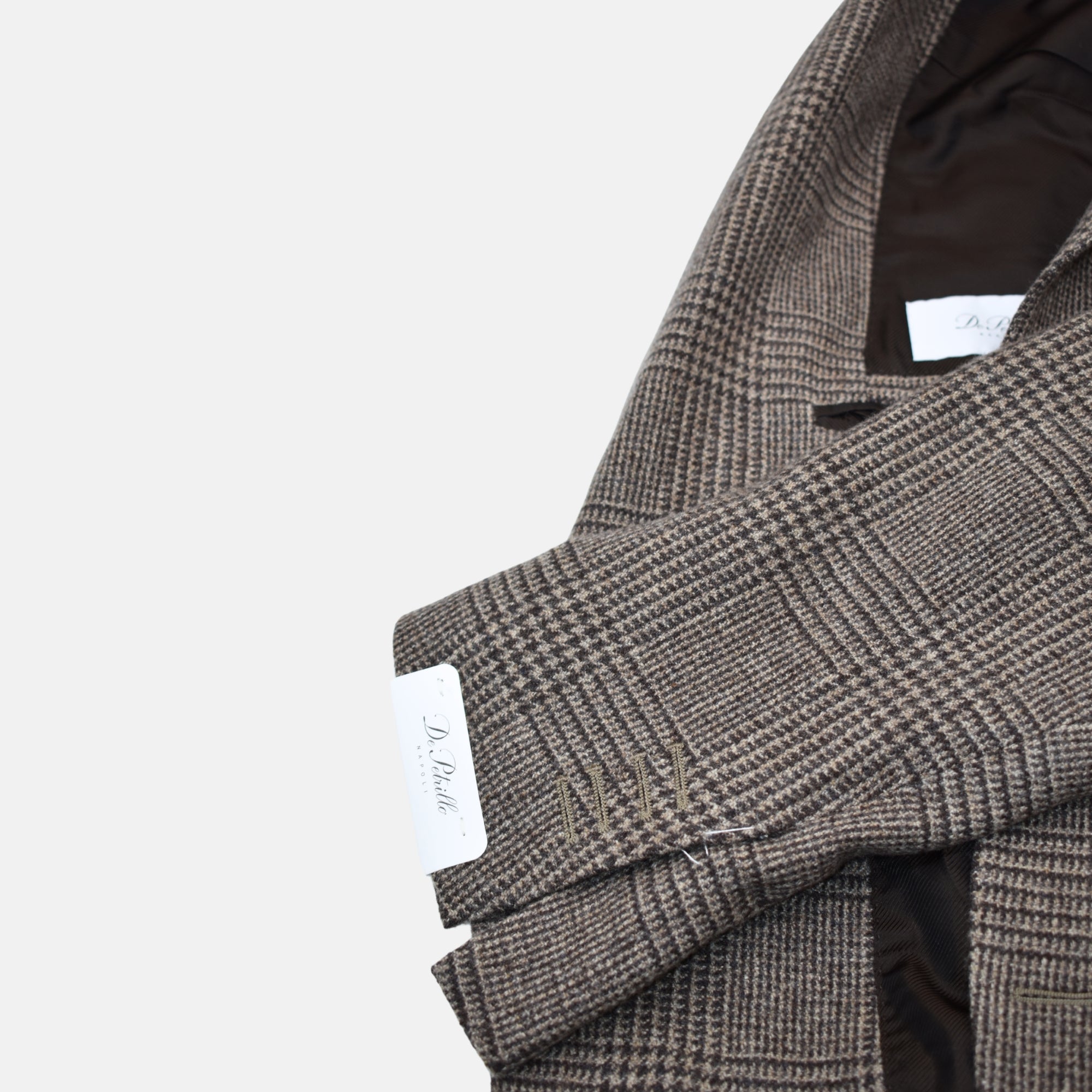 Brown Checkered Blazer made of Wool (EU 54)