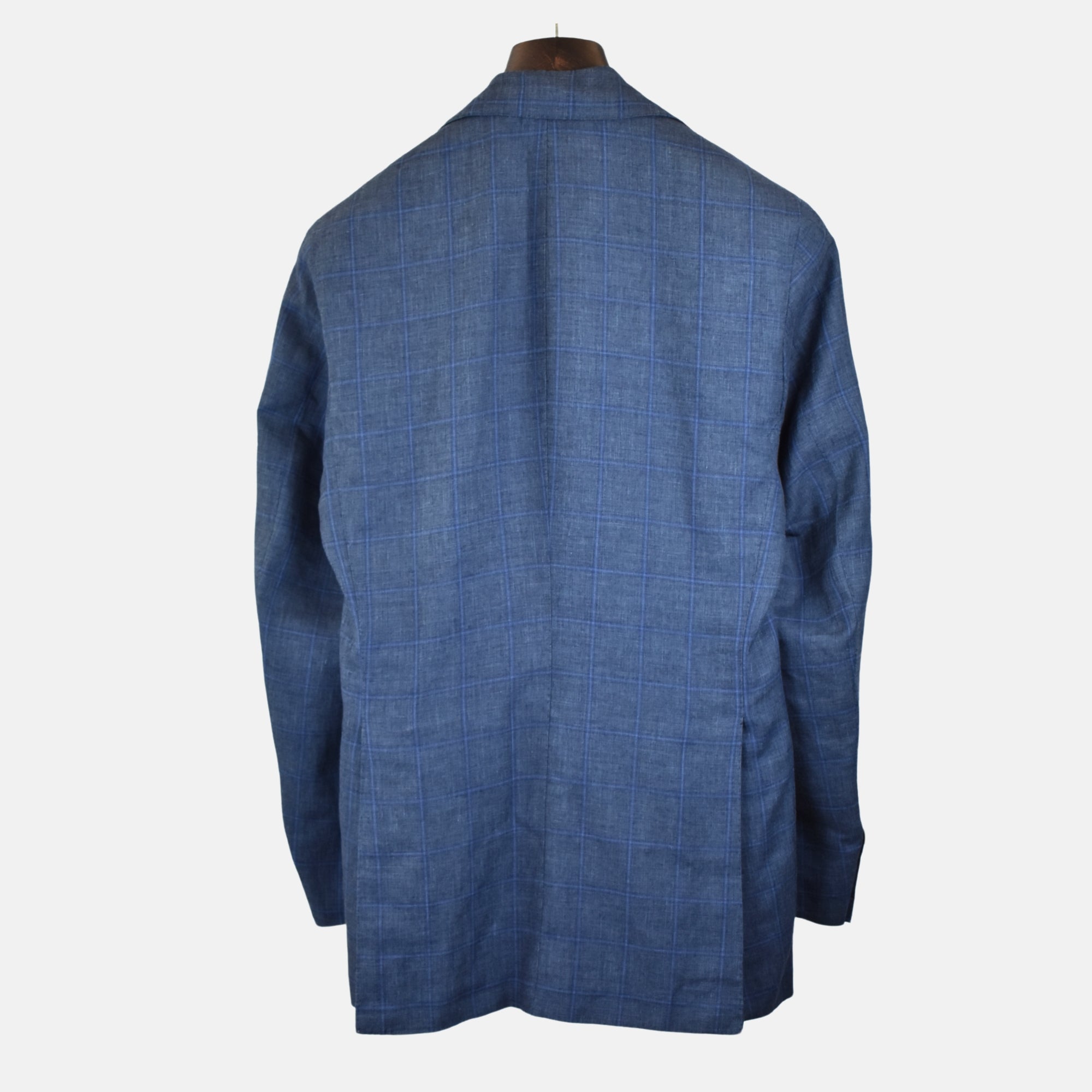 Blue Checkered Blazer made of Linen/Silk (EU 50)