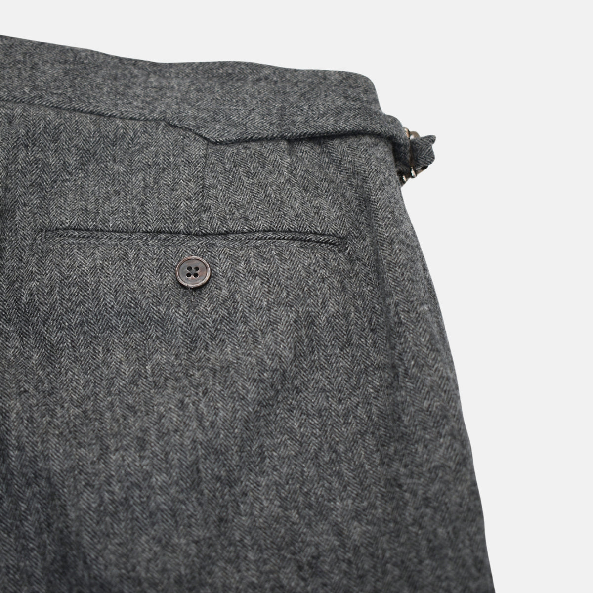 Gray Herringbone Trousers made of Wool (EU 46)
