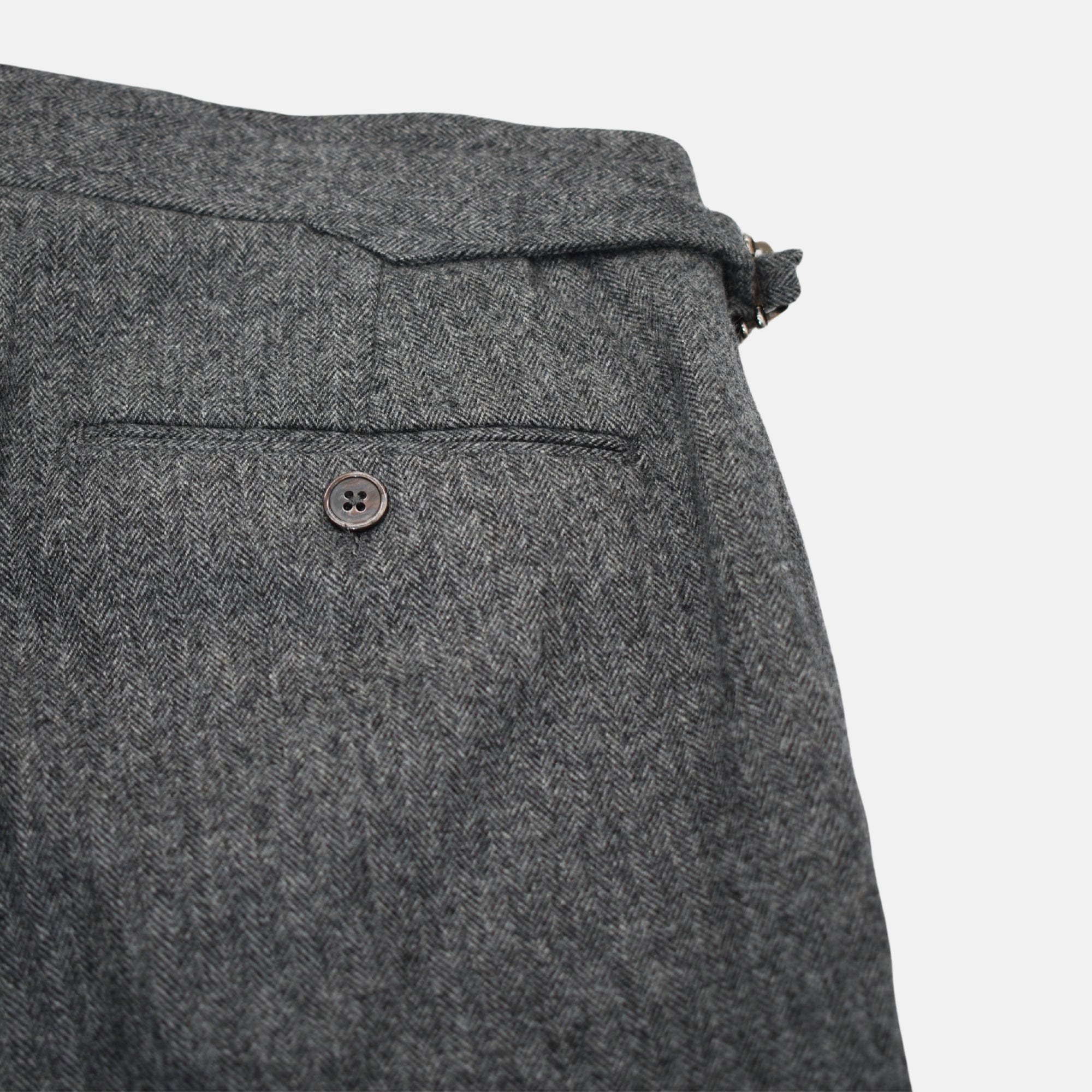 Gray Herringbone Trousers made of Wool (EU 46)