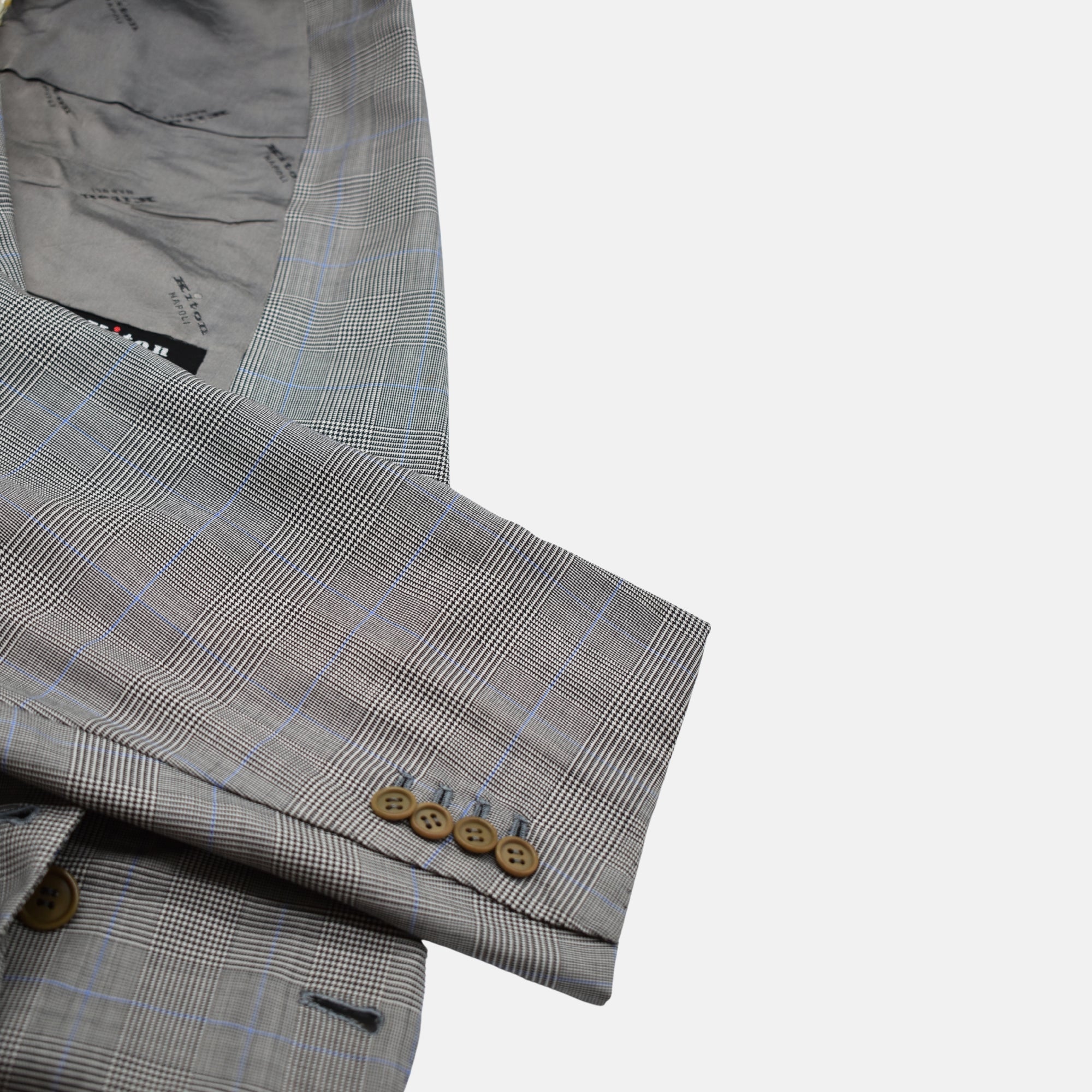 Multicoloured Double Breasted Checkered Suit made of Wool (EU 56)