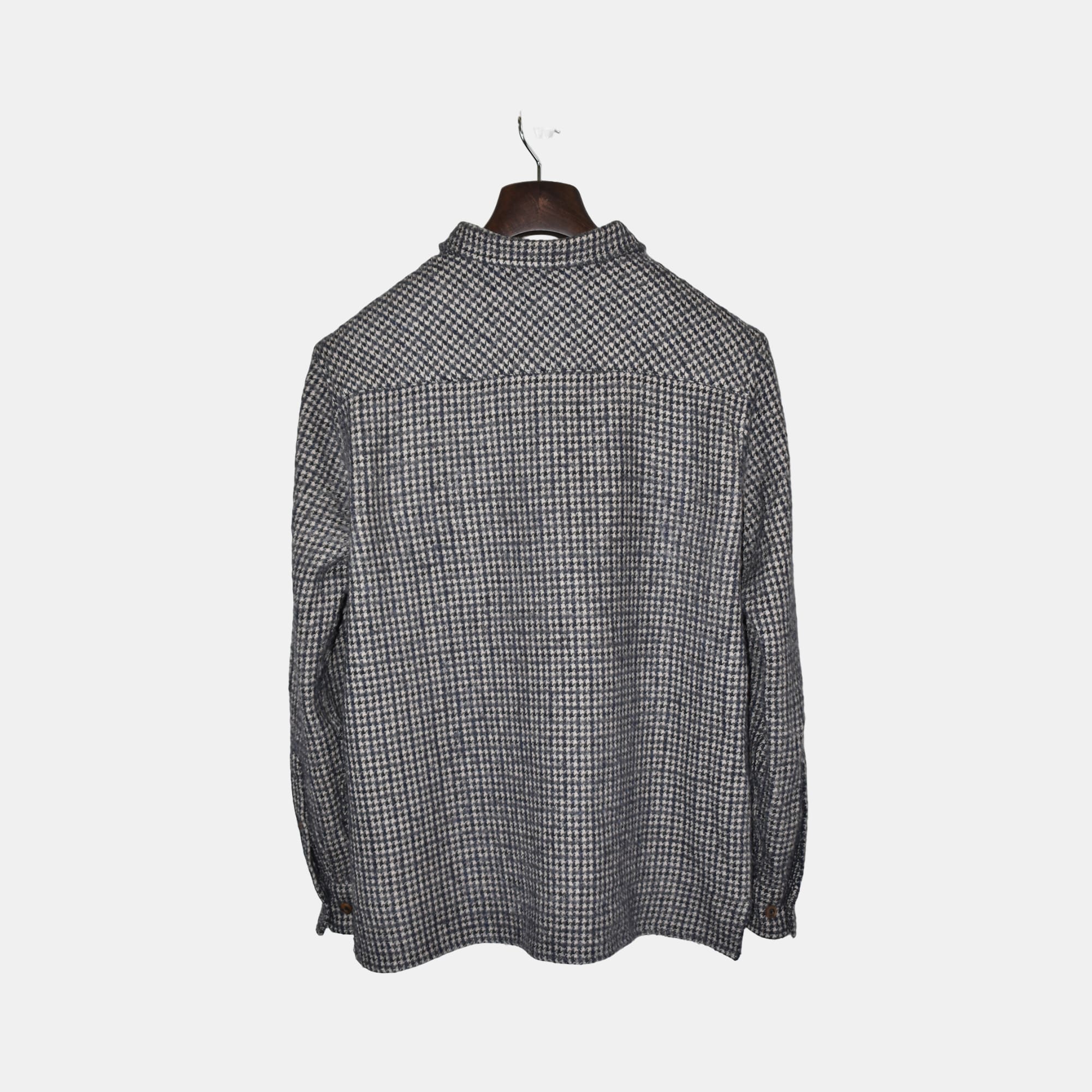 Gray Houndstooth Overshirt made of Virgin Wool/Polyamide (M)