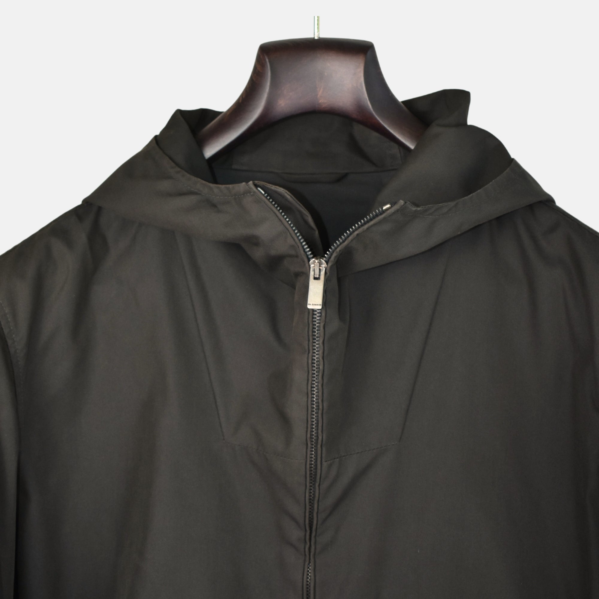 Dark Olive Hooded Jacket made of Cotton/Polyamide (EU 48)