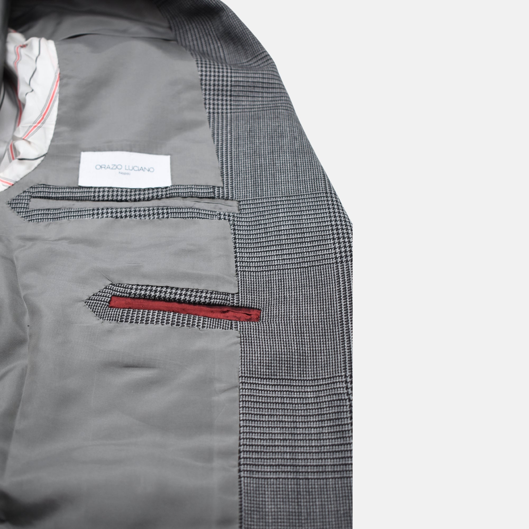 Gray-Black Checkered Blazer made of Wool (EU 50)