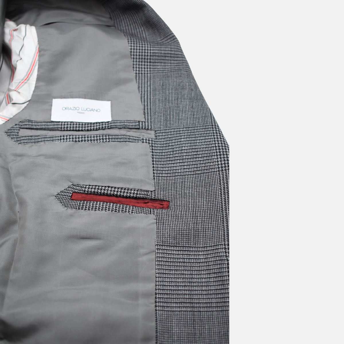 Gray-Black Checkered Blazer made of Wool (EU 50)