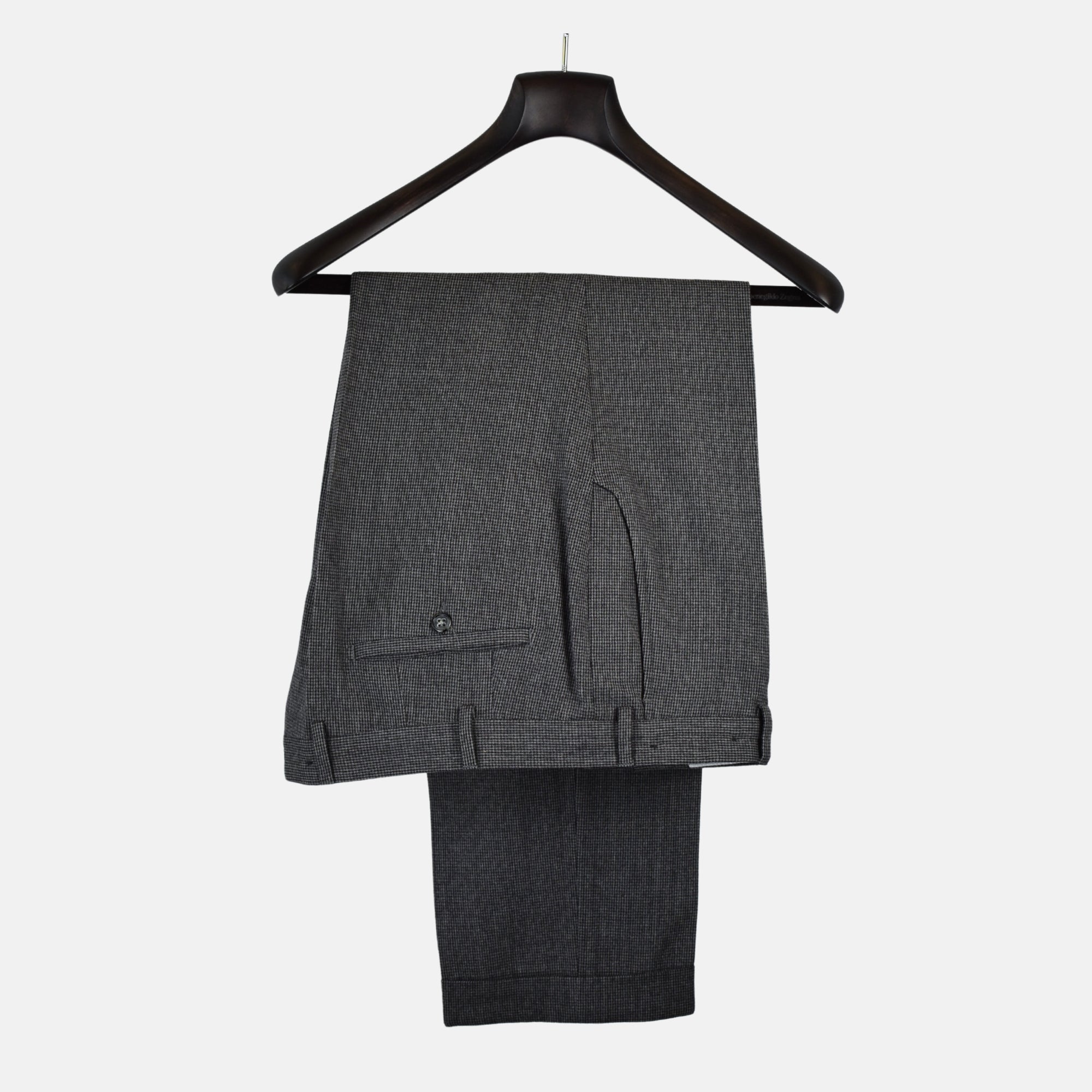 Gray Checked Trousers made of Virgin Wool (EU 56)