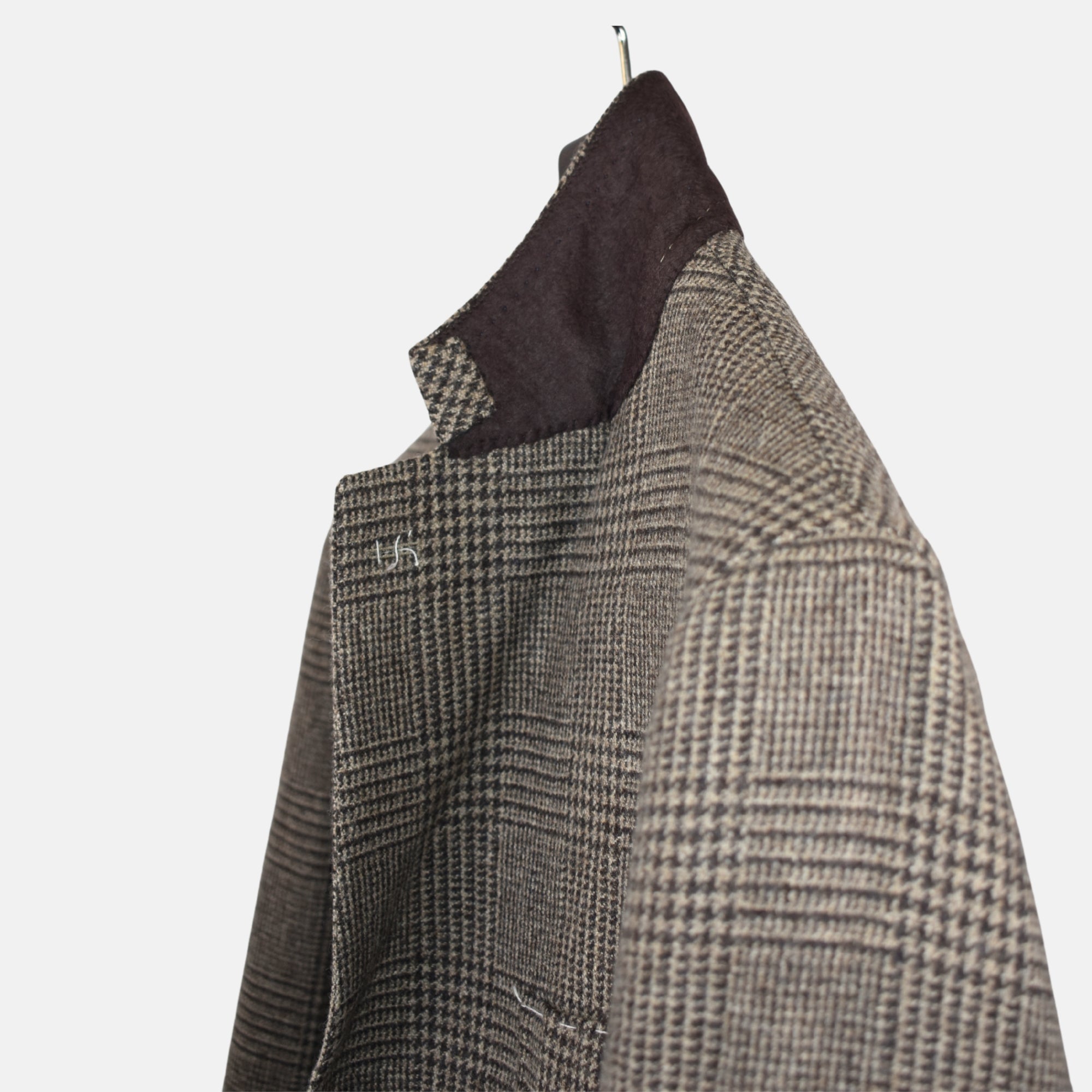 Brown Checkered Blazer made of Wool (EU 54)