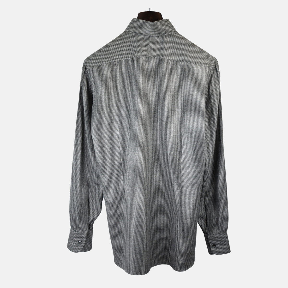 Gray Houndstooth Patterned Shirt made of Cotton (EU 42)