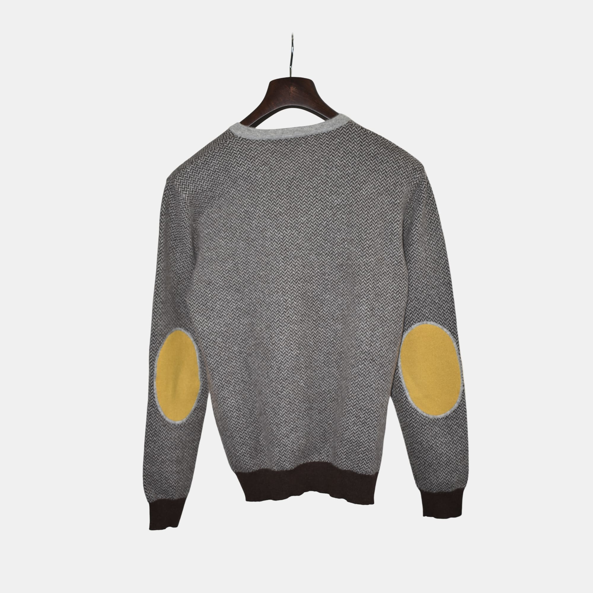 Brown/Gray Herringbone Sweater made of Cashmere (M)