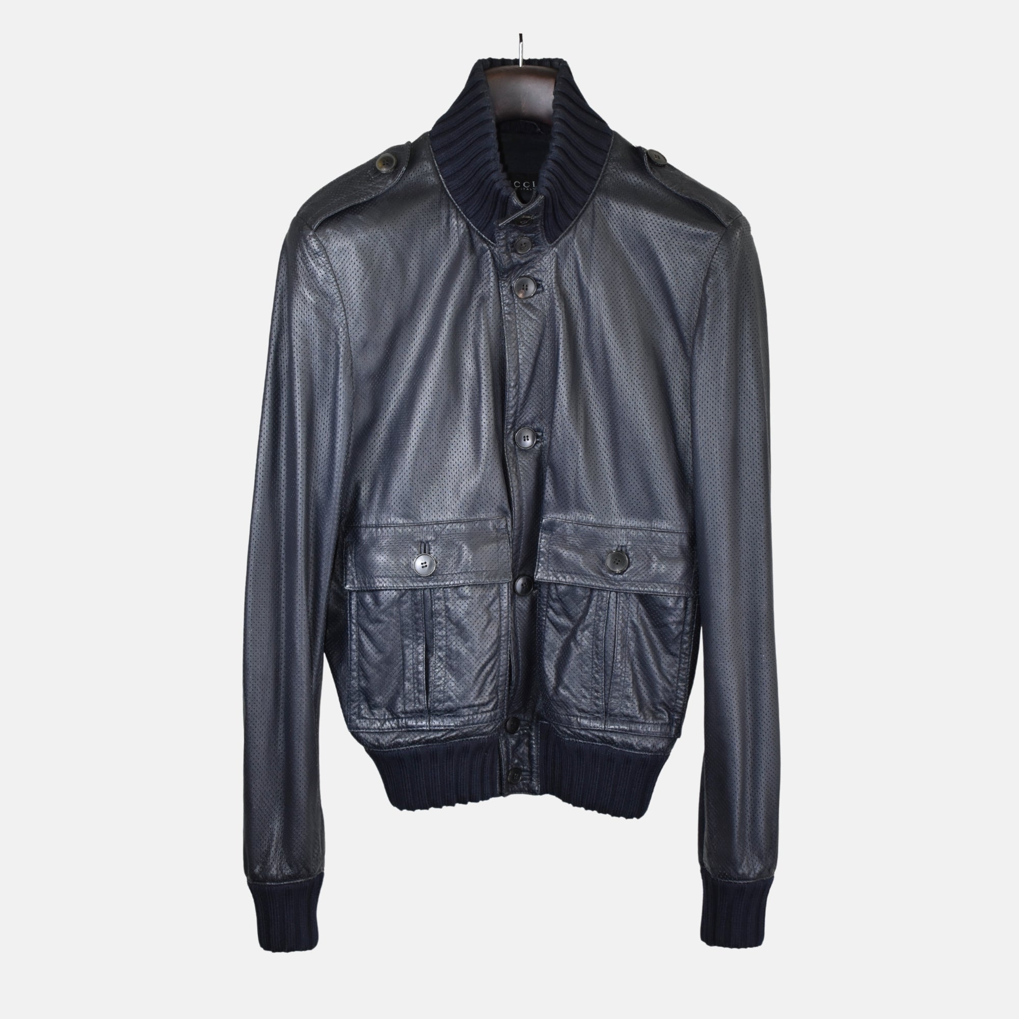 Navy Jacket made of Leather (EU 50)
