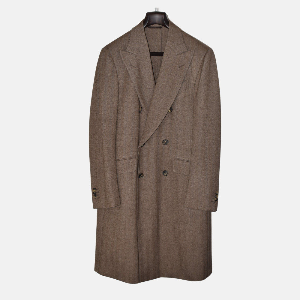 Brown Herringbone Coat made of Wool/ Cashmere (EU 50)