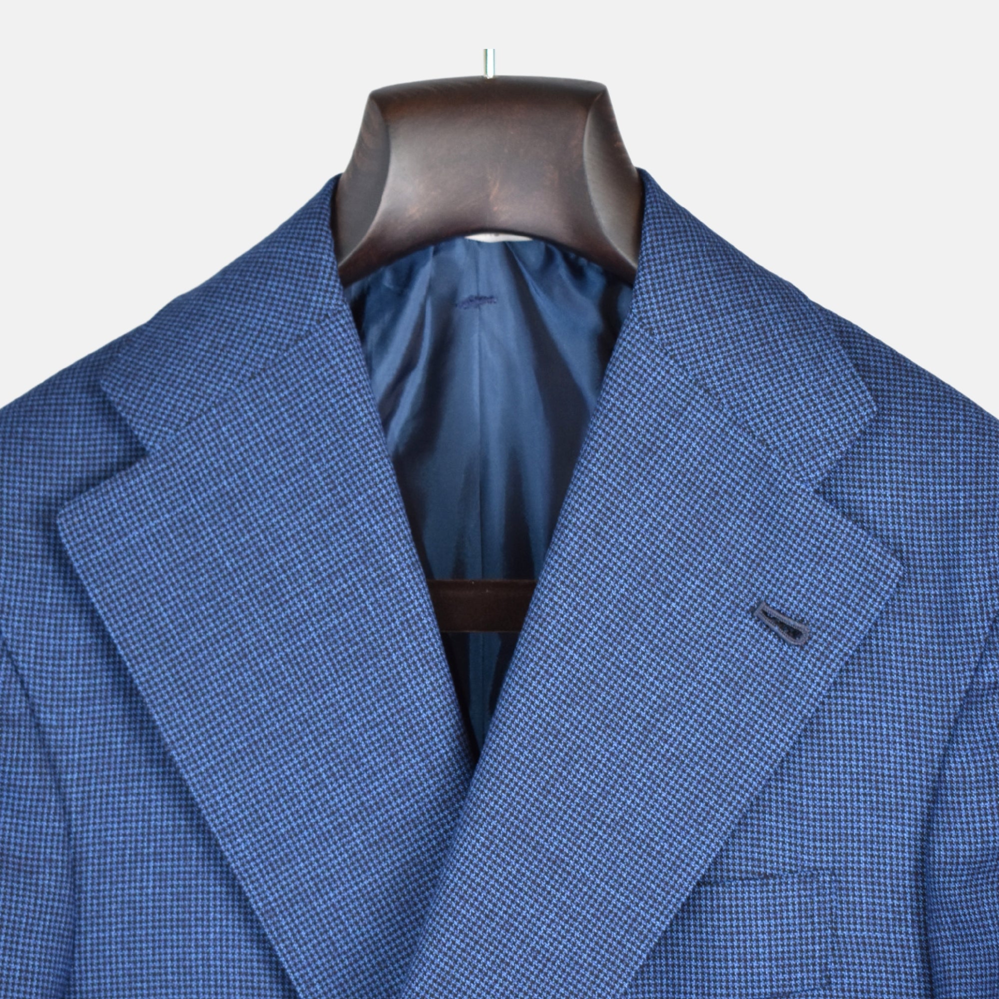 Blue-Black Houndtooth Patterned Blazer made of Wool(EU 50)