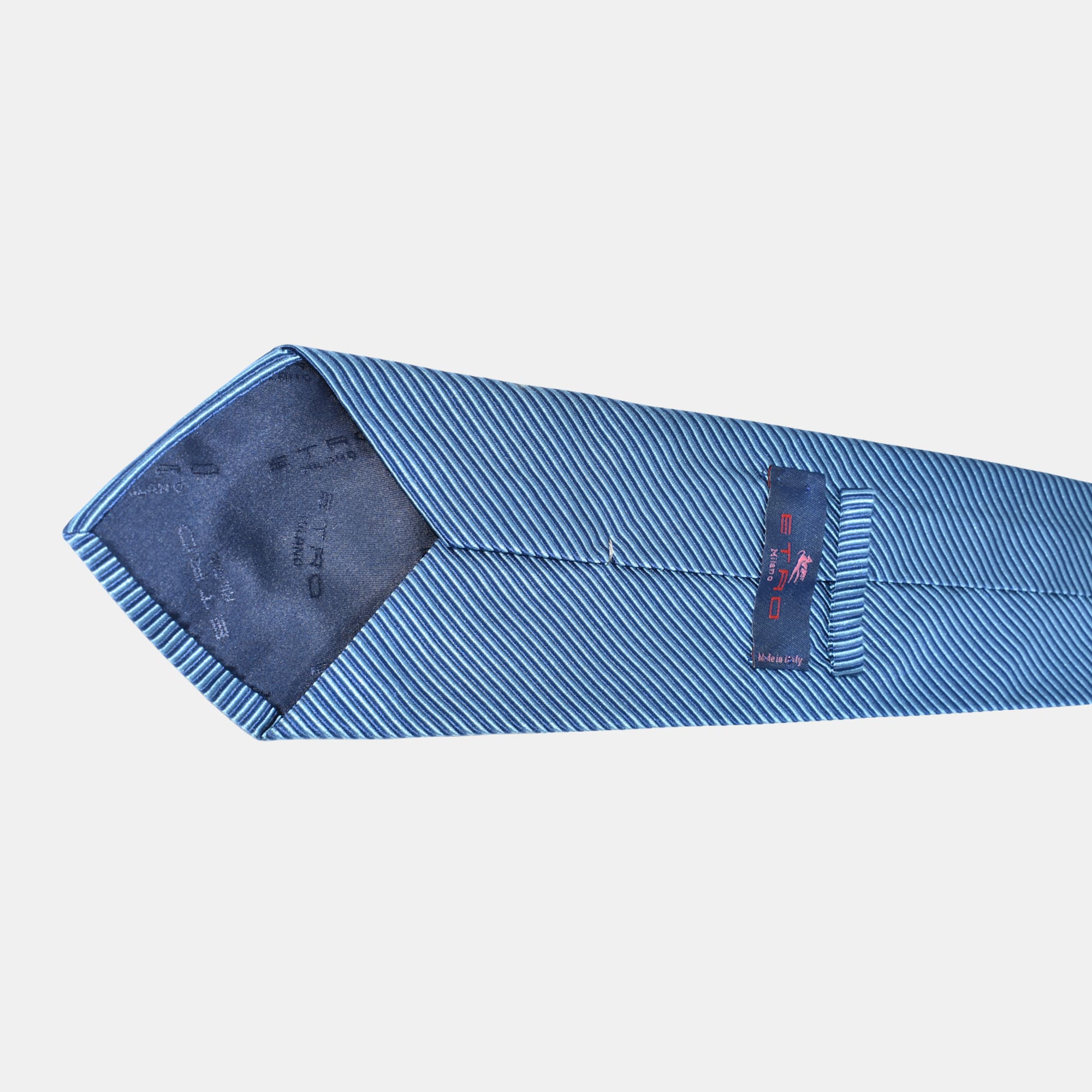 Blue Striped Tie made of Silk/Cotton