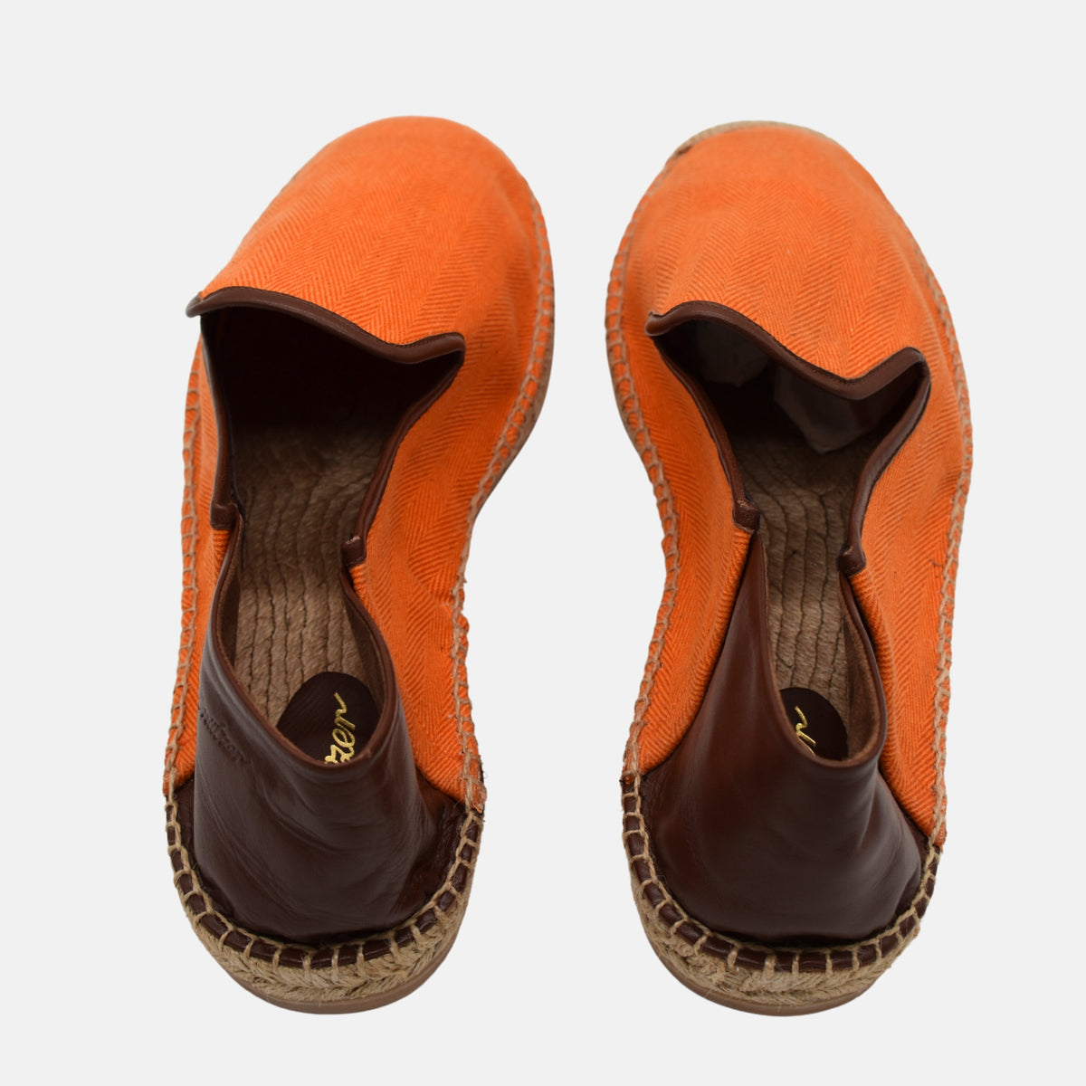 Orange/Brown Espandrilles made of Cotton/Leather (EU 45)