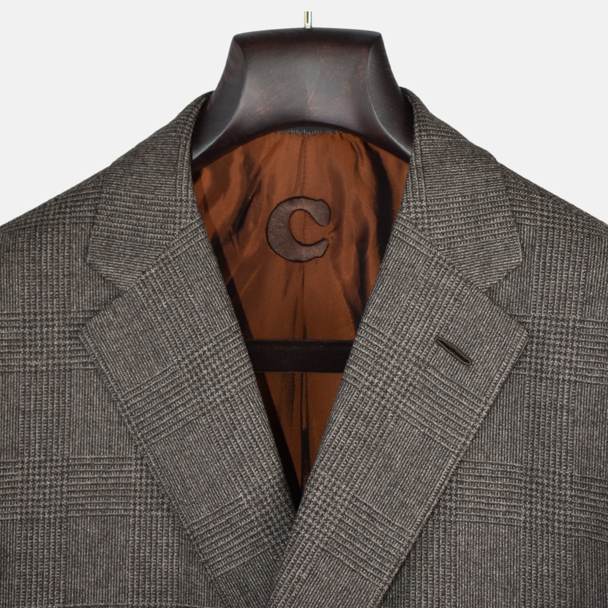 Brown Checked Suit made of Wool/Mohair/Cashmere (EU 54)