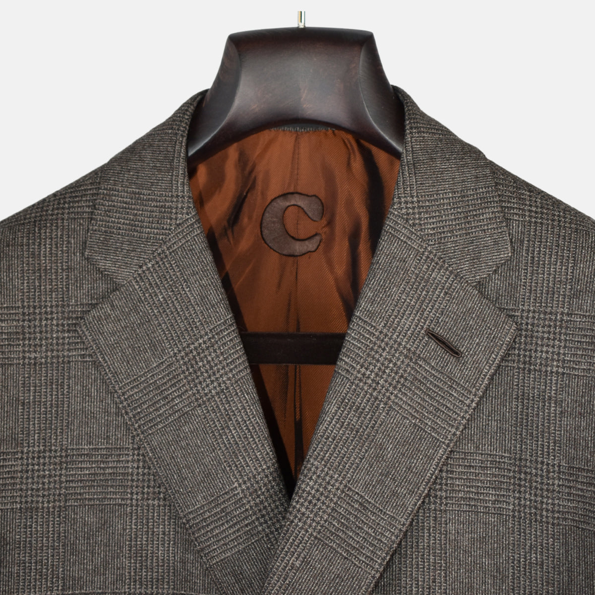 Brown Checked Suit made of Wool/Mohair/Cashmere (EU 54)