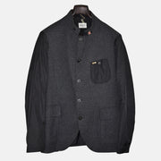 Antracite Melange Jacket made of Cotton/Linen/Polyamide (EU 54)