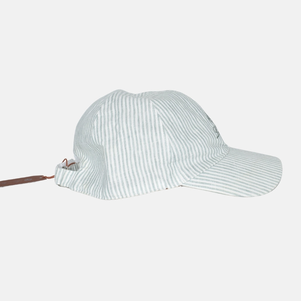 Light Khaki Striped Cap made of Cotton (S)