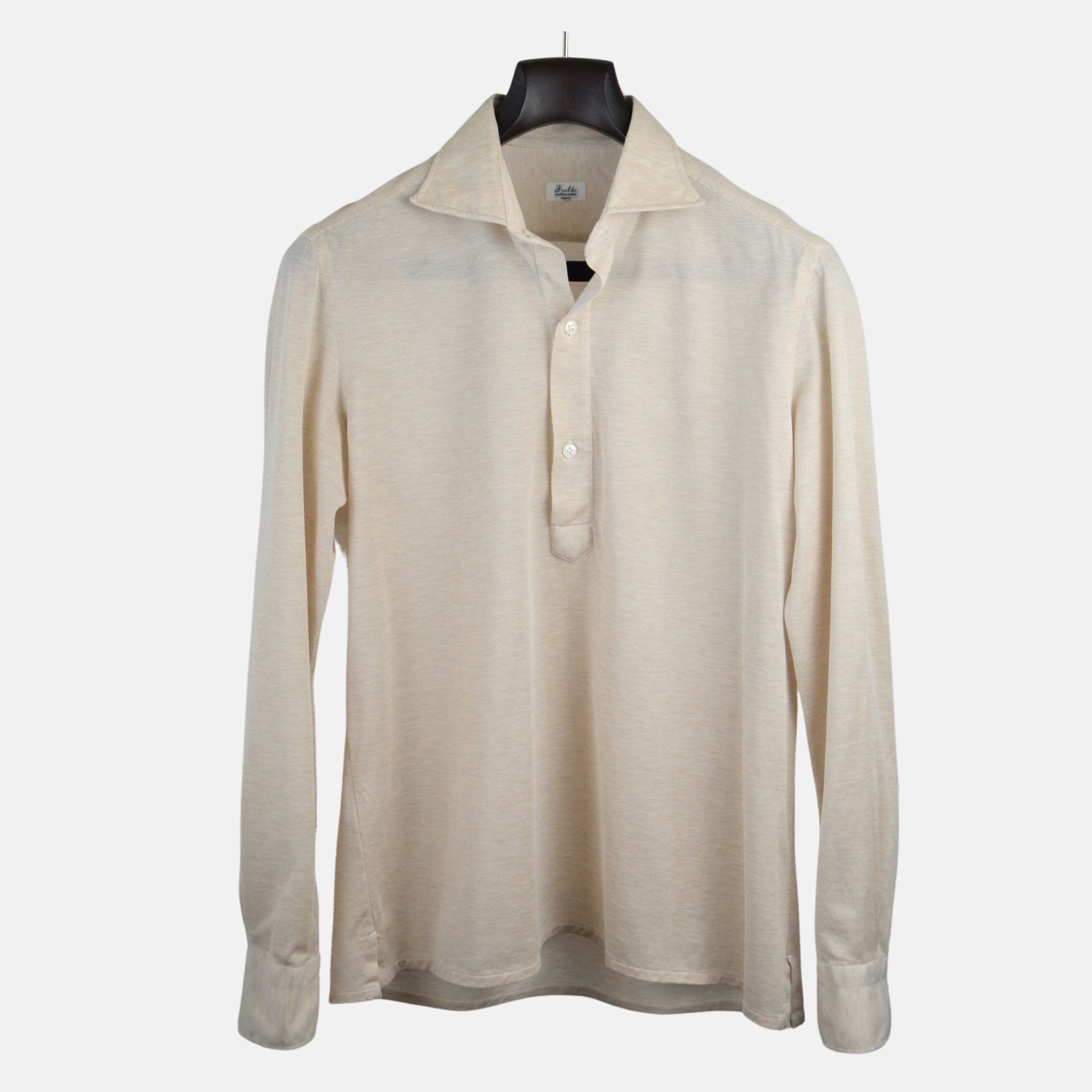 Beige Longsleeve Polo made of Cotton (M)