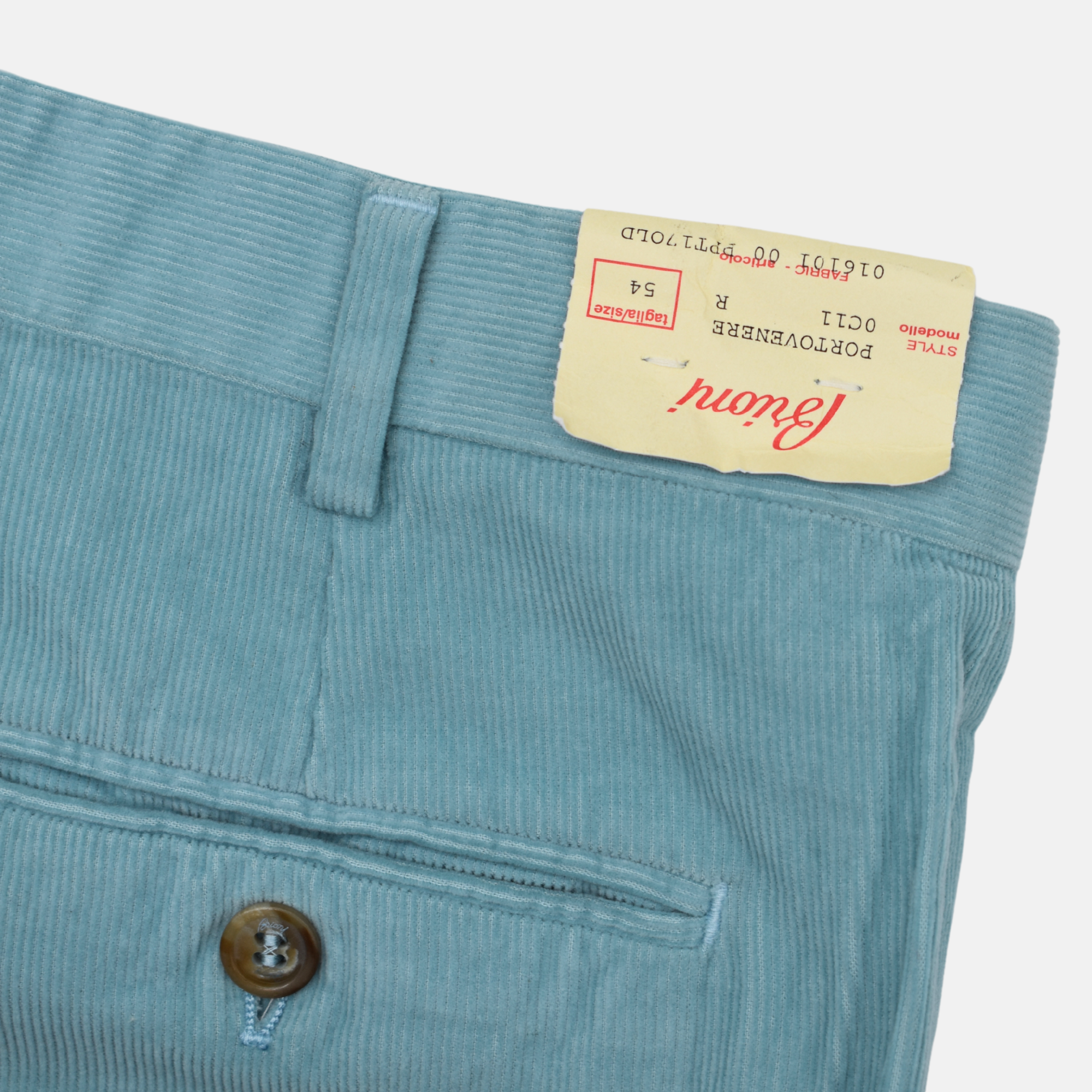 Light Blue Corduroy Trousers made of Cotton (EU 54)