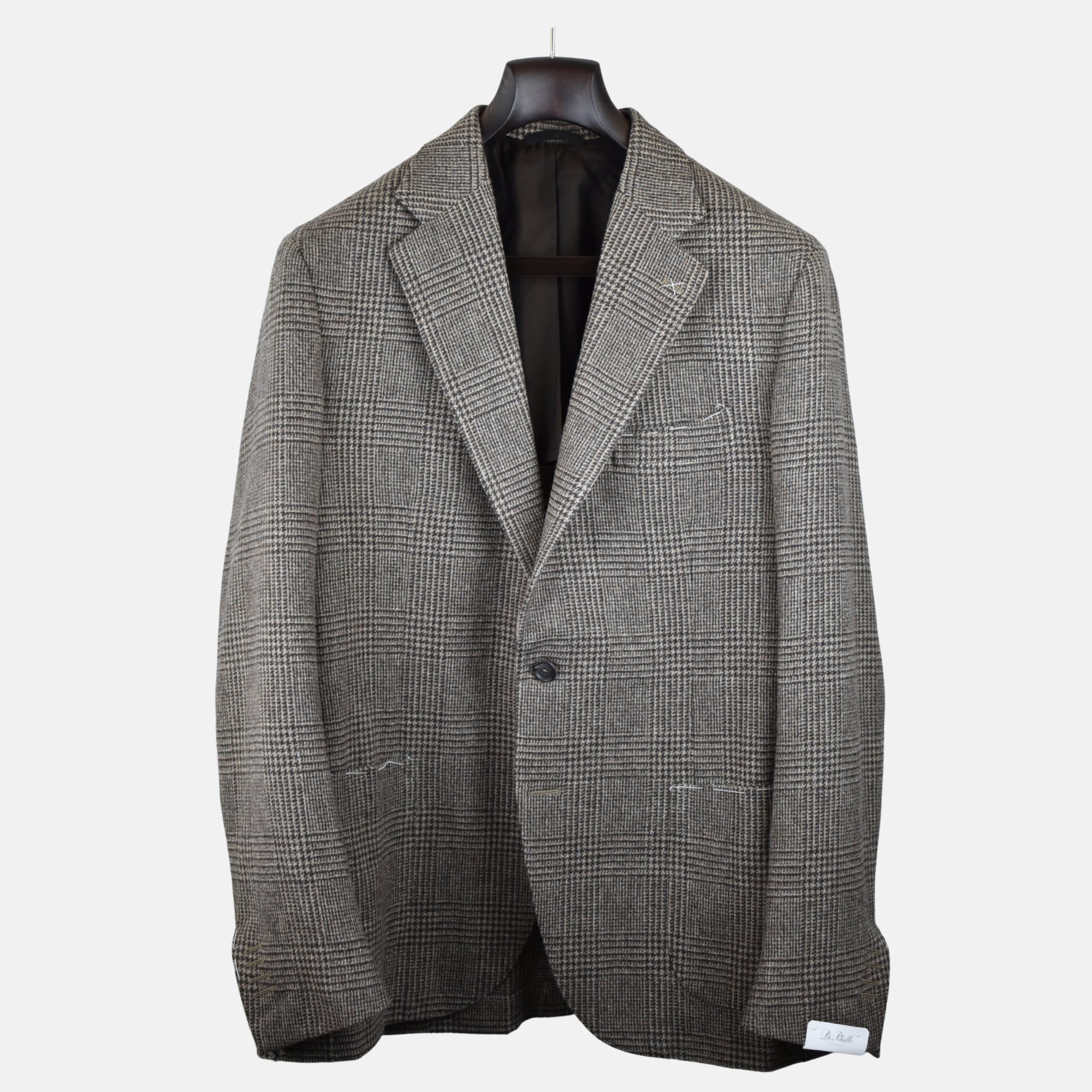 Brown Checkered Blazer made of Wool (EU 54)