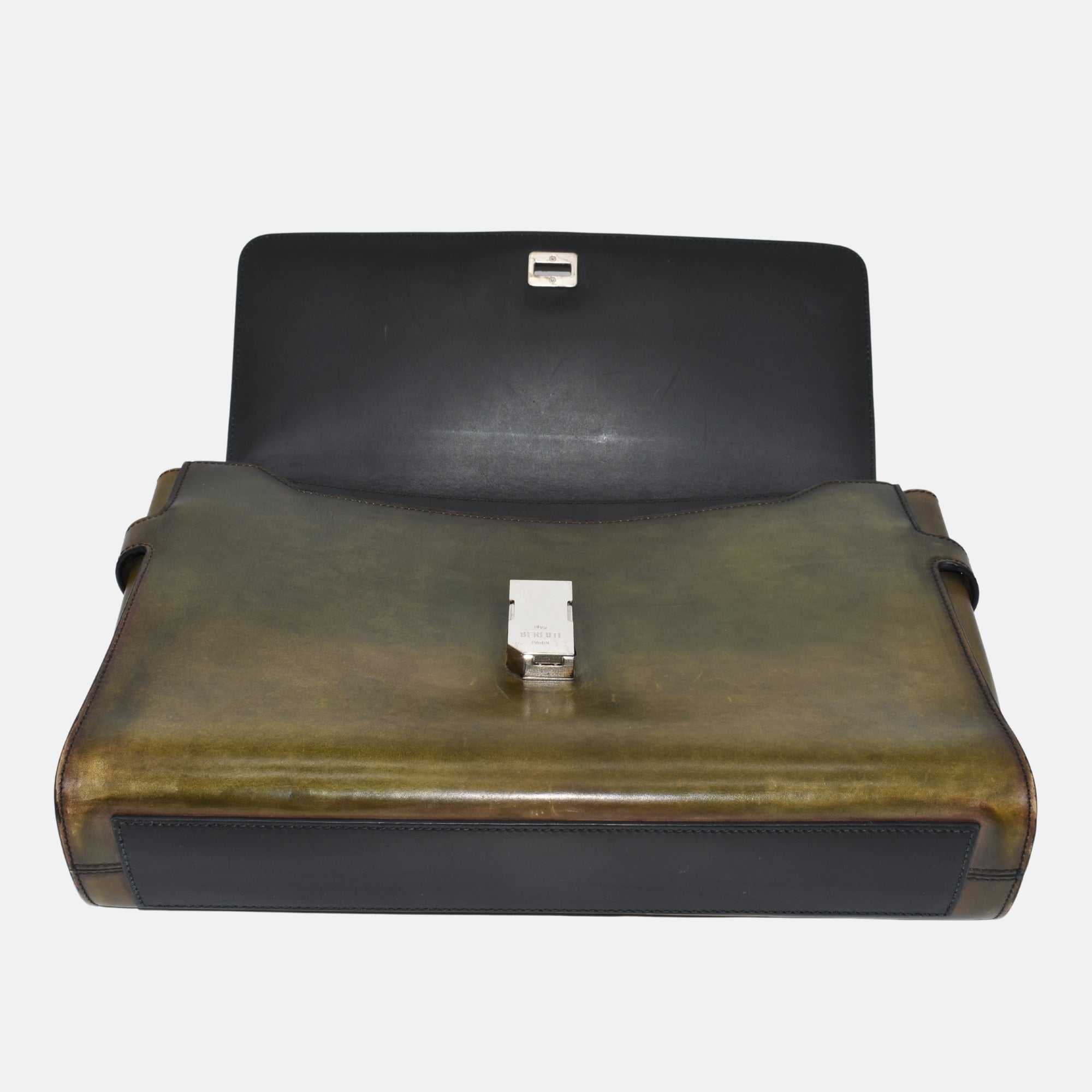 Green Briefcase made of Leather (OS)