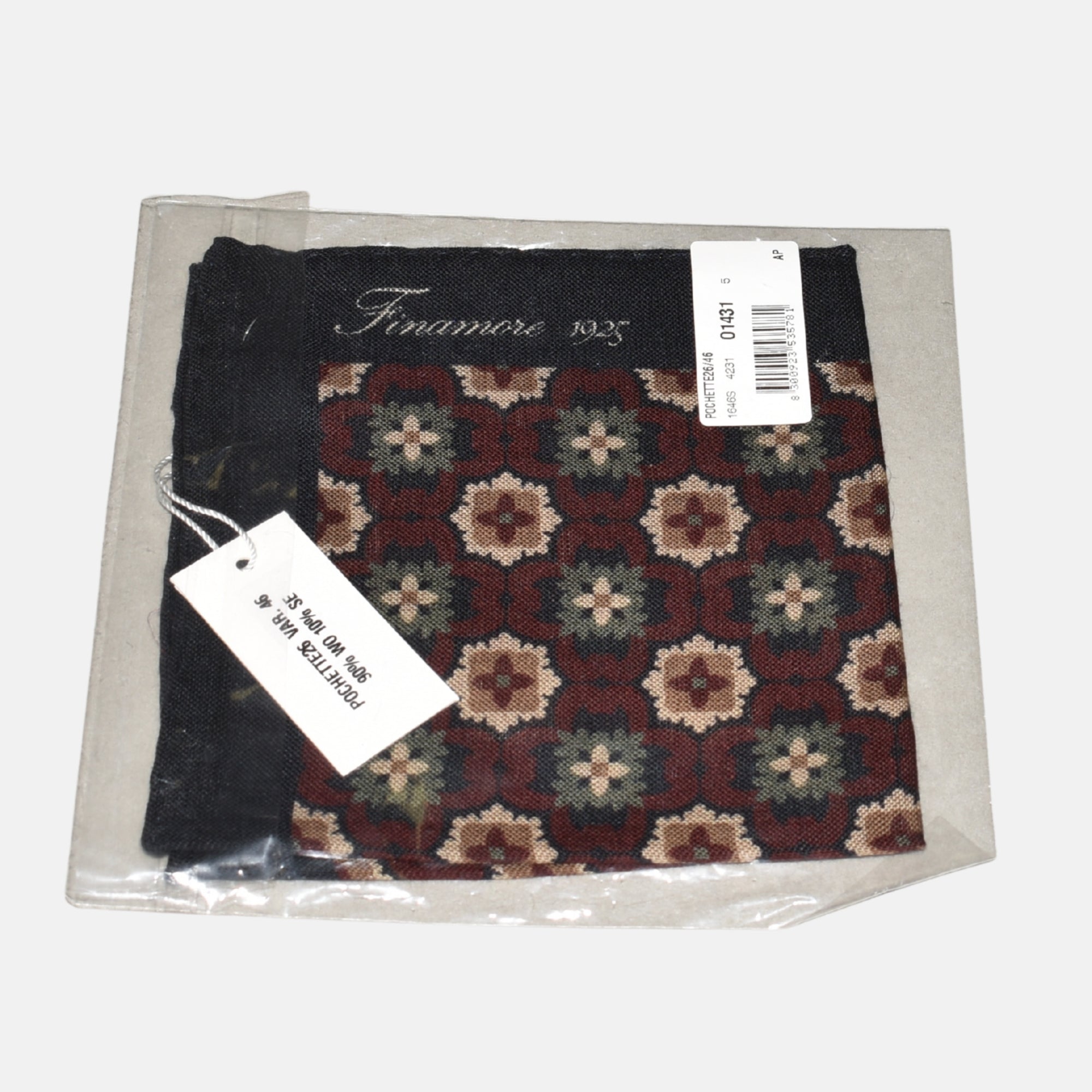Multicoloured Floral Pocket Square made of Wool/Silk