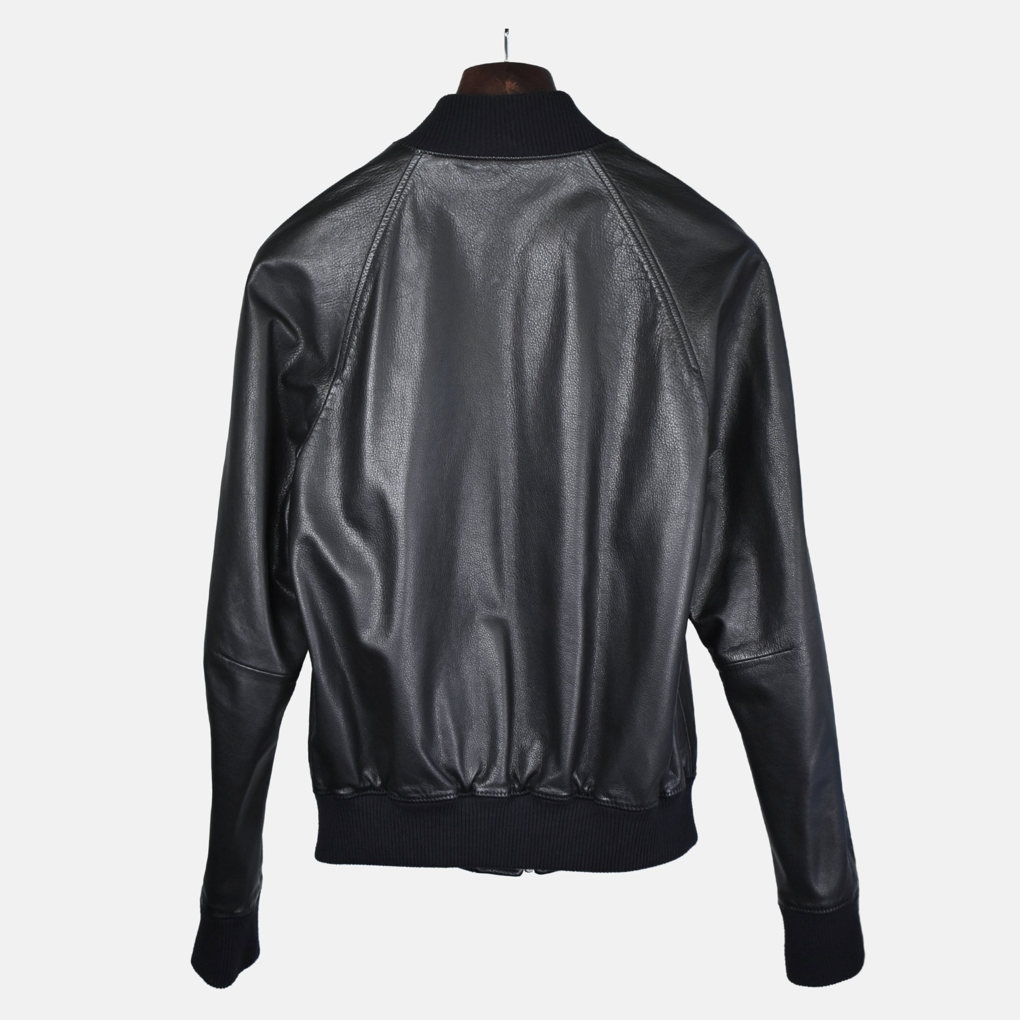 Black Blousson Jacket made of Leather (M)