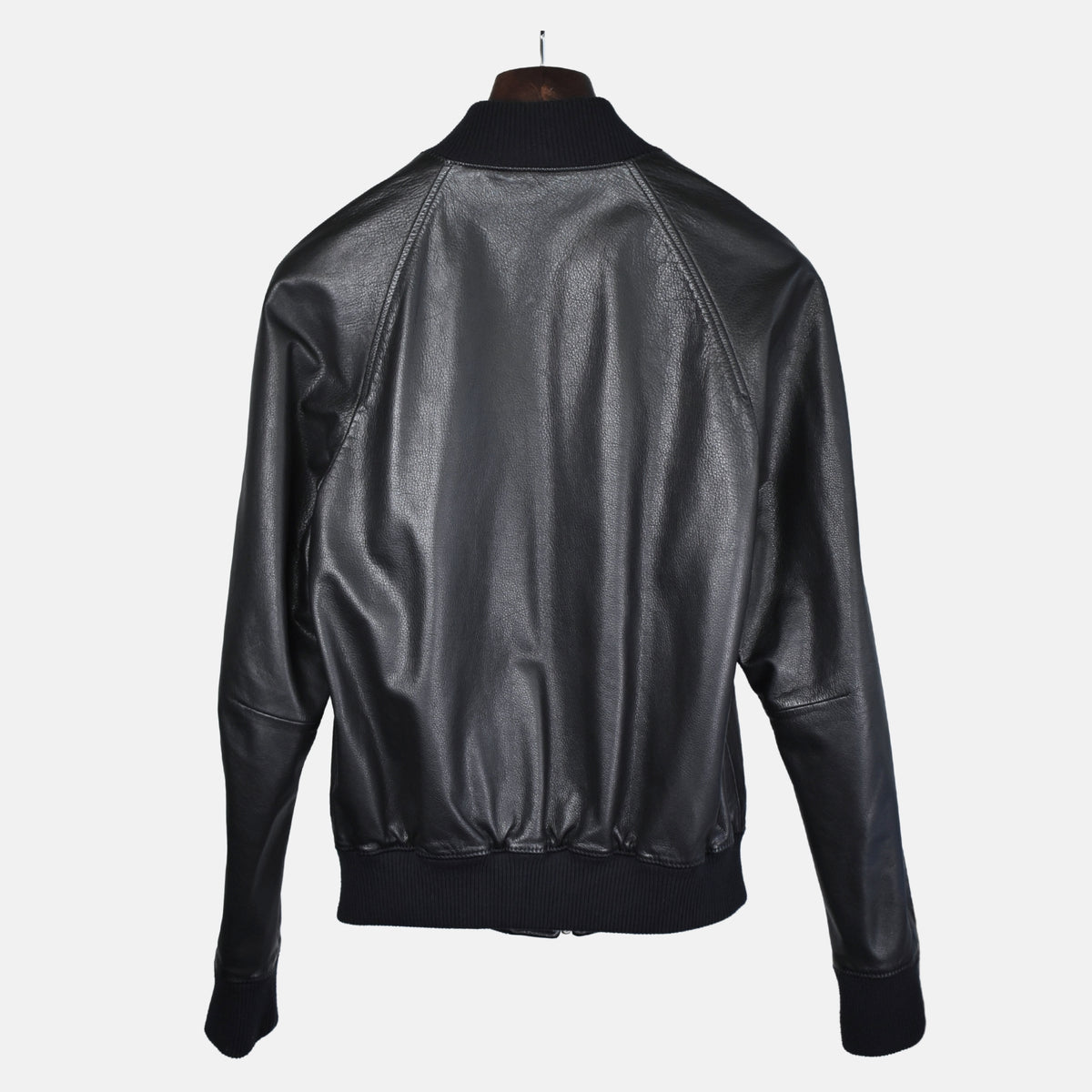 Black Blousson Jacket made of Leather (M)