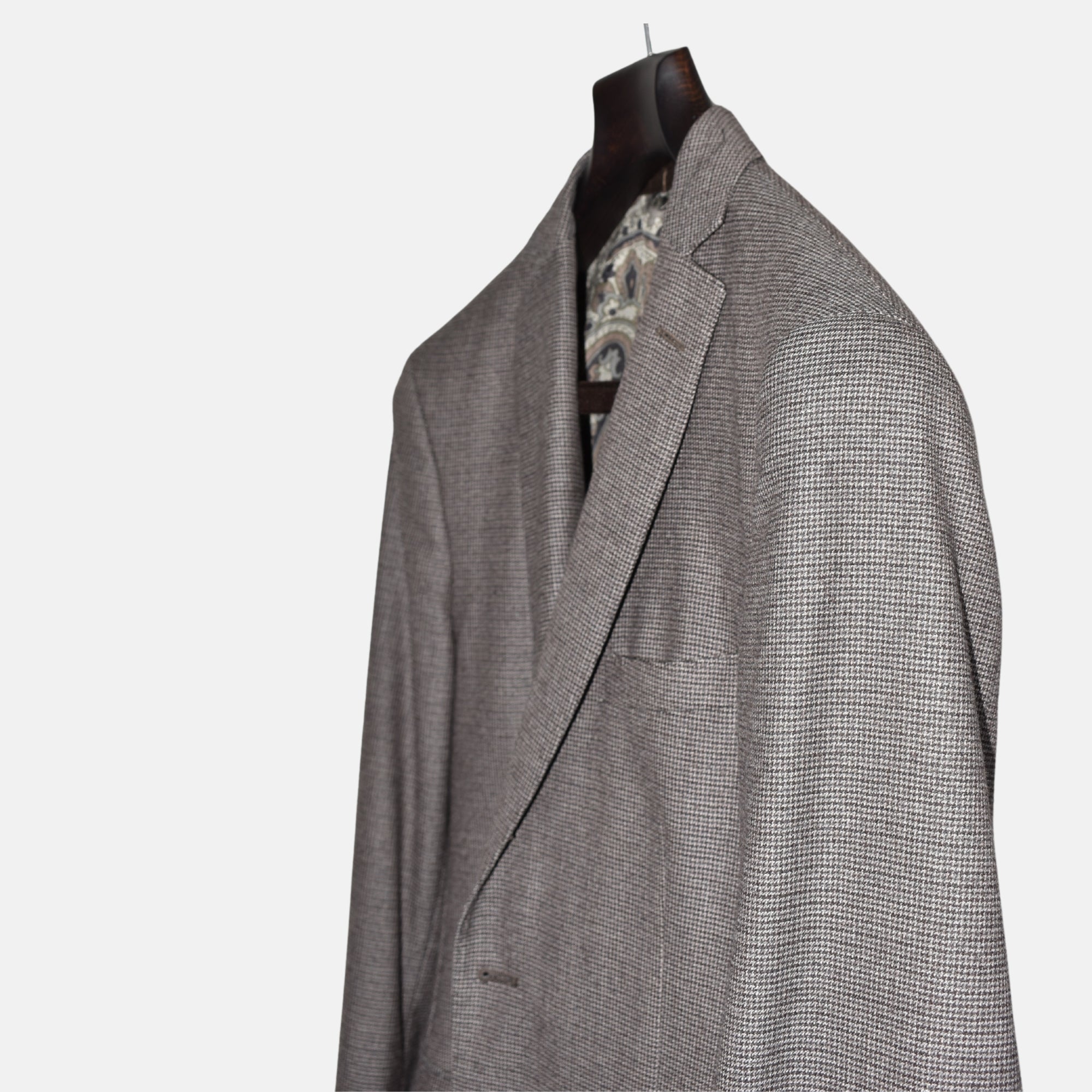 Brown-Gray Checkered Suit made of Wool ( EU 48)