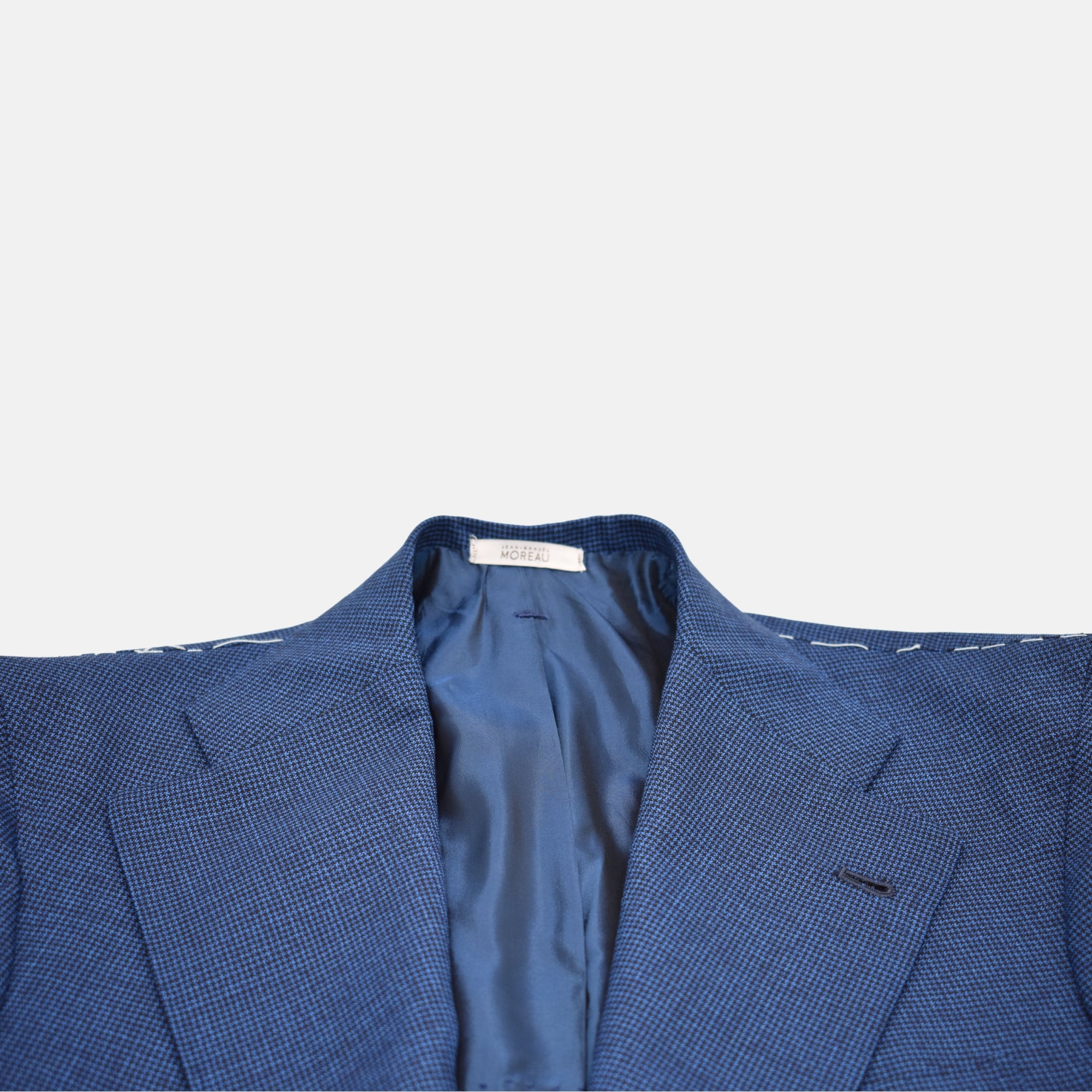 Blue-Black Houndtooth Patterned Blazer made of Wool(EU 50)
