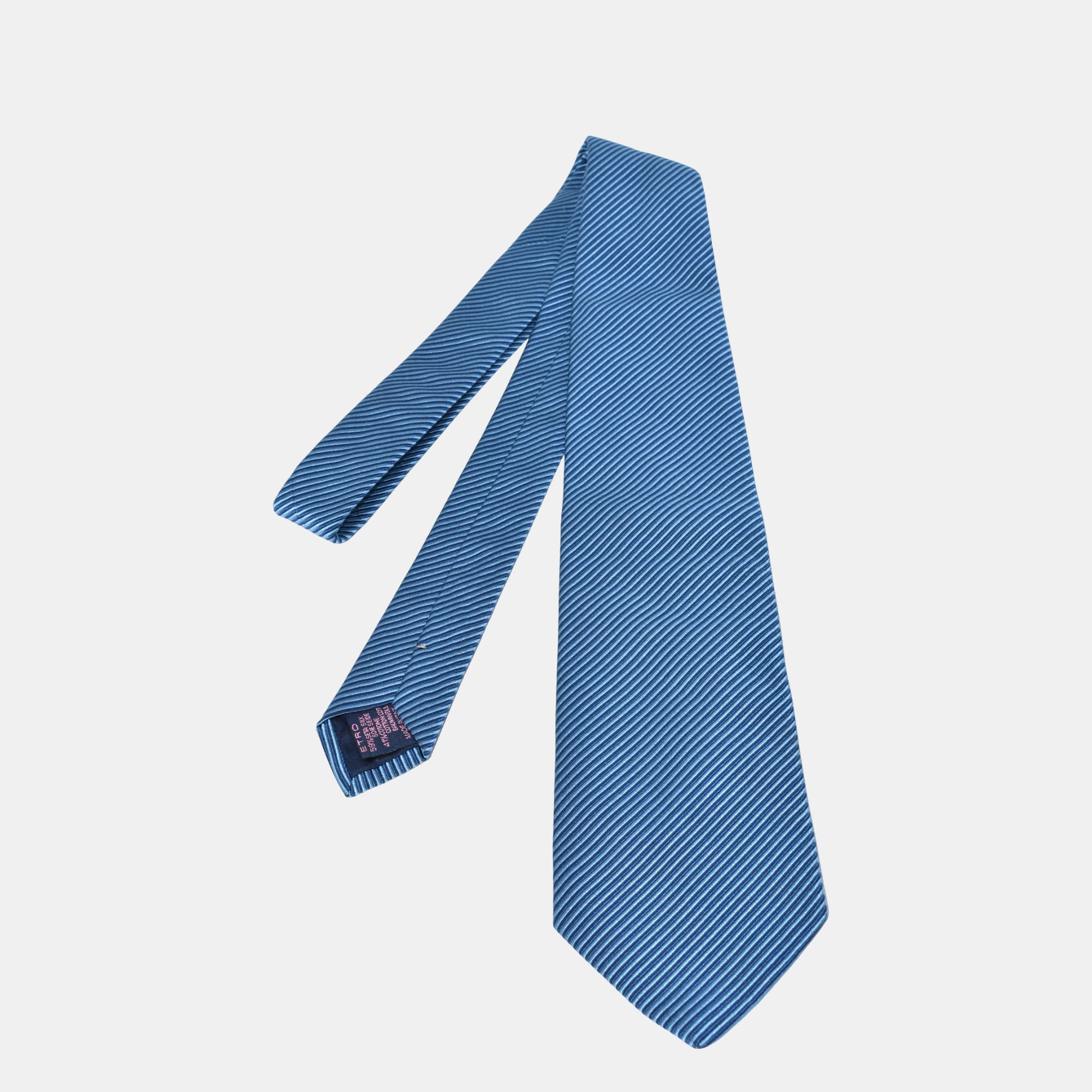 Blue Striped Tie made of Silk/Cotton