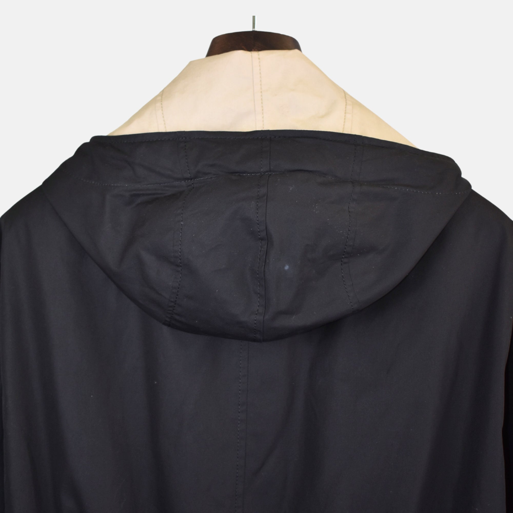 Black Hooded Coat made of Cotton (EU 46)