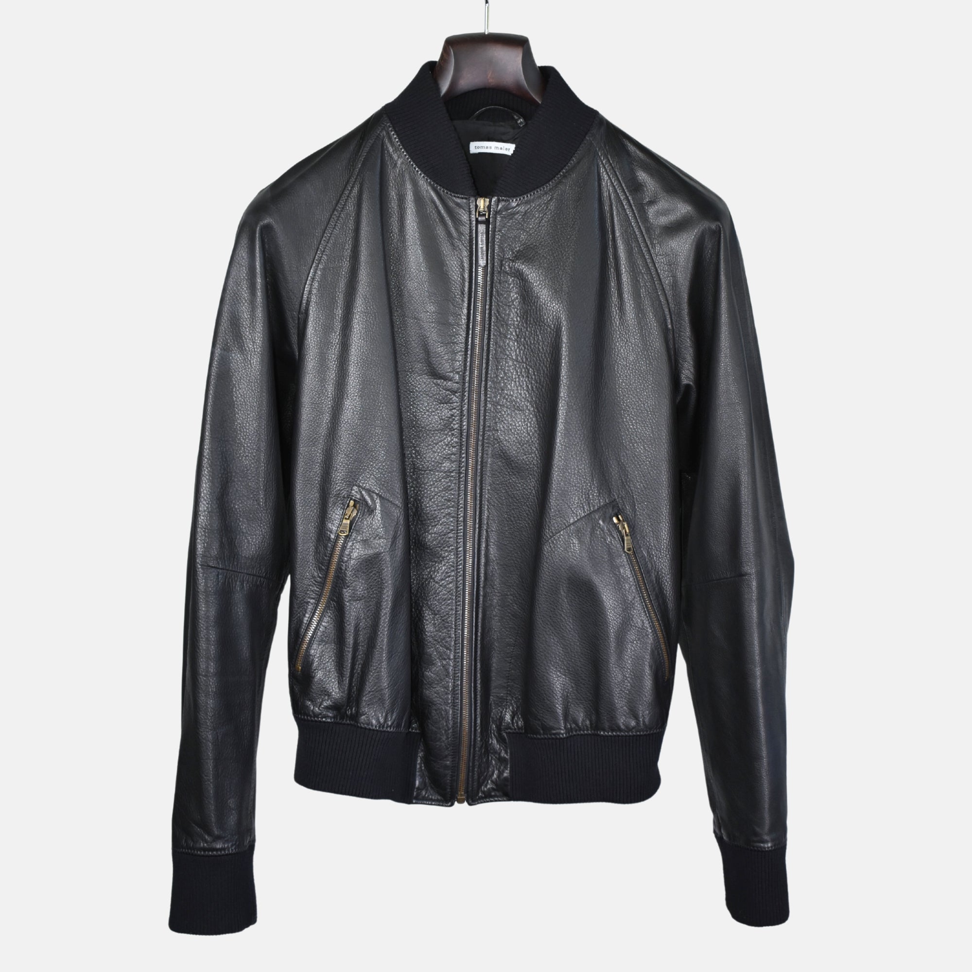 Black Blousson Jacket made of Leather (M)