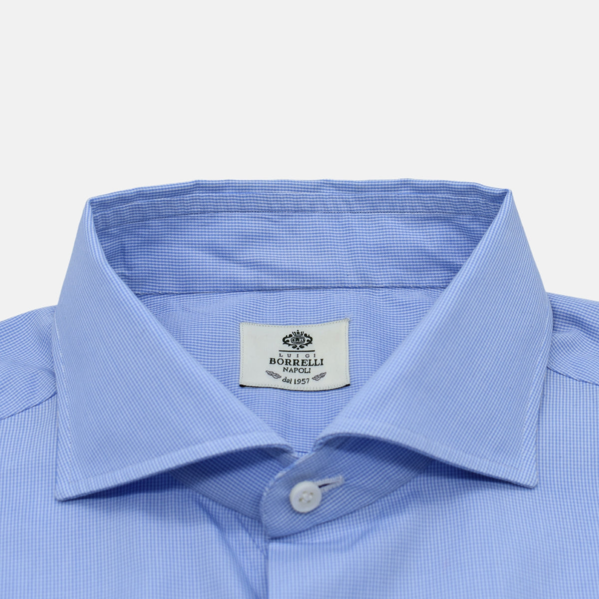 Blue-White Checkered Shirt made Cotton (EU 42)