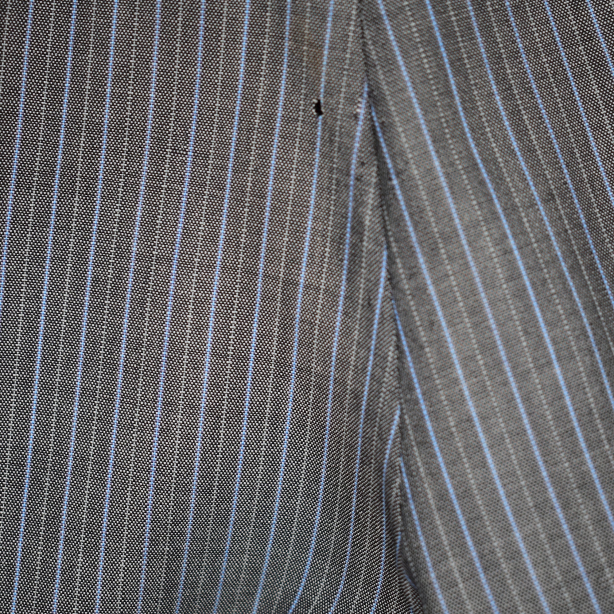 Gray/Light Blue Striped Suit made of Wool (EU 46)