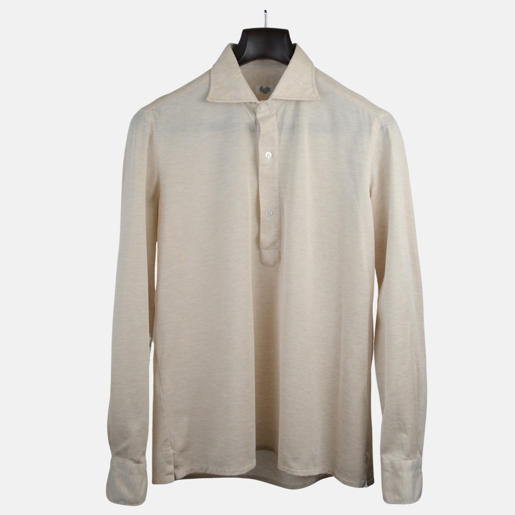 Beige Longsleeve Polo made of Cotton (M)