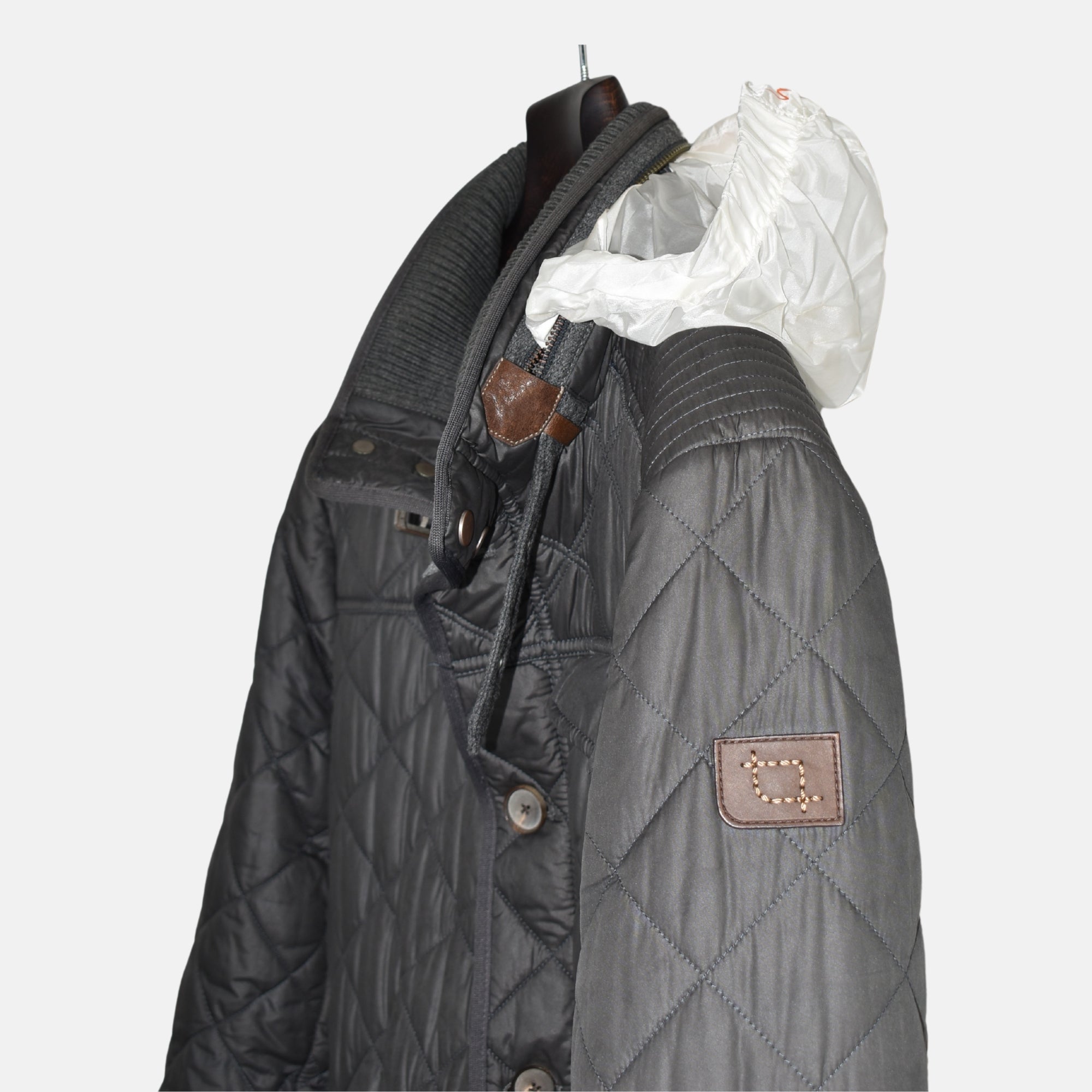 Gray Quilted Jacket made of Polyester/ Polyamide (EU 54)