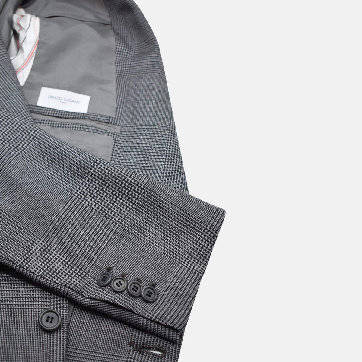 Gray-Black Checkered Blazer made of Wool (EU 50)