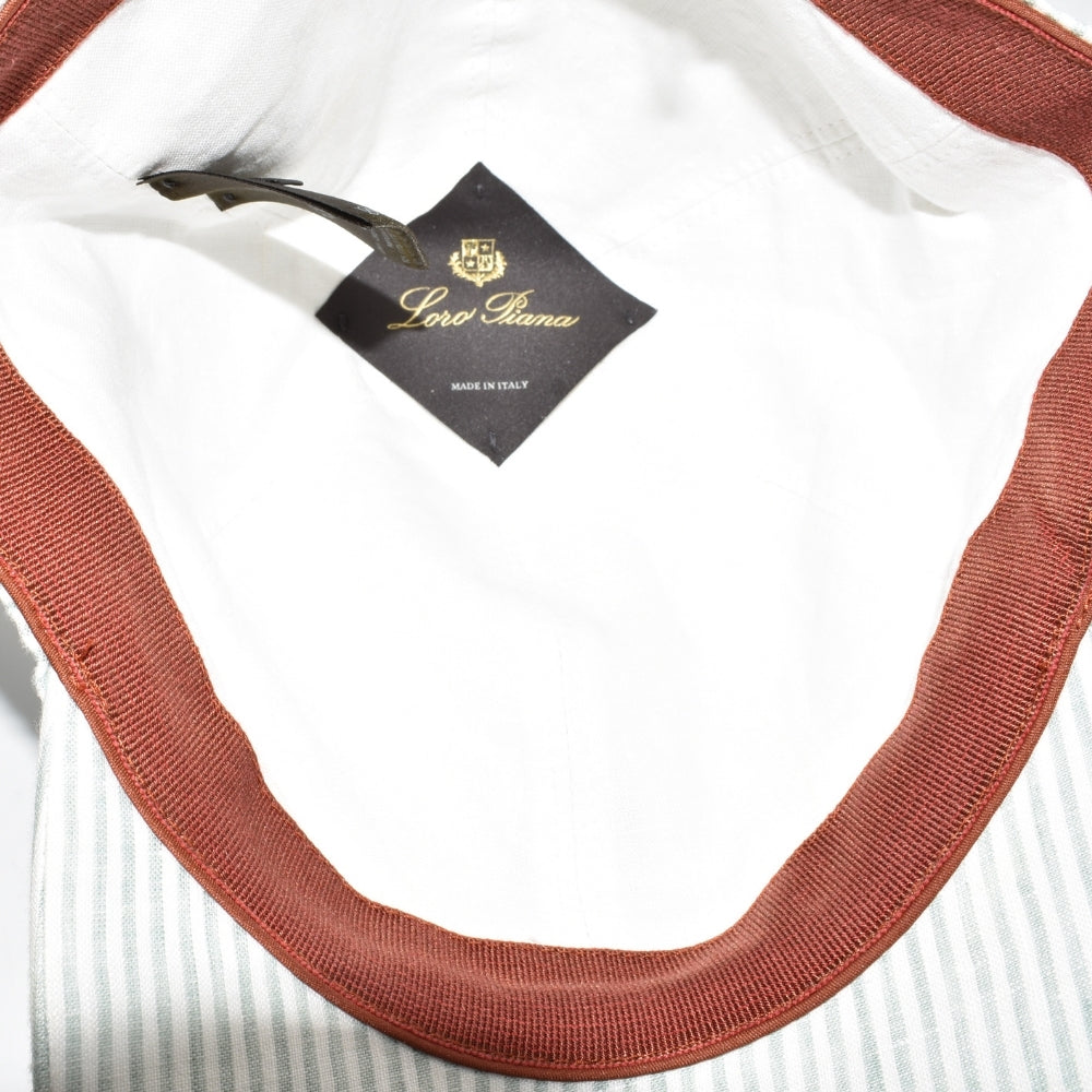 Light Khaki Striped Cap made of Cotton (S)