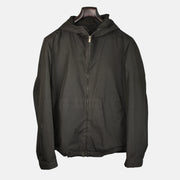 Dark Olive Hooded Jacket made of Cotton/Polyamide (EU 48)