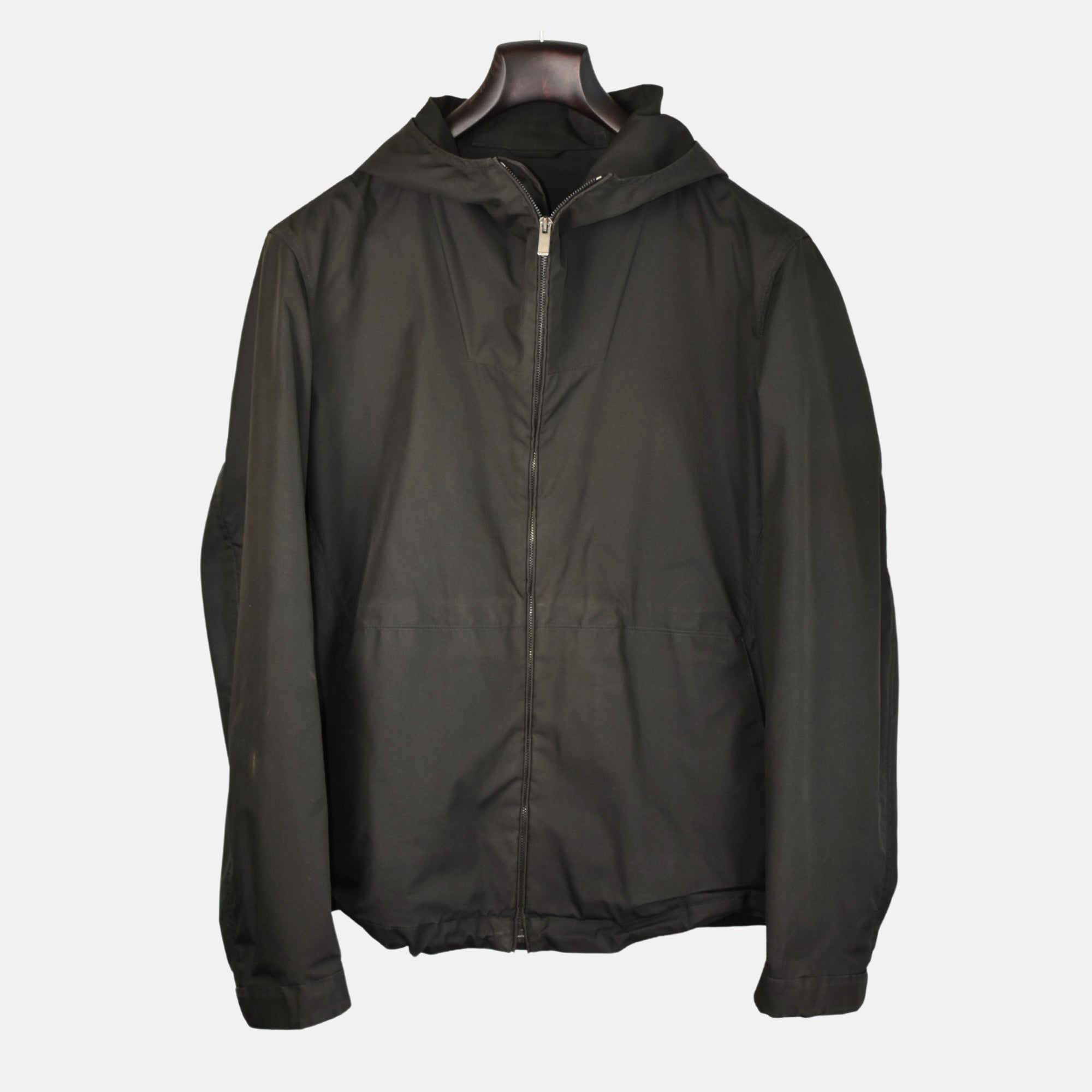 Dark Olive Hooded Jacket made of Cotton/Polyamide (EU 48)