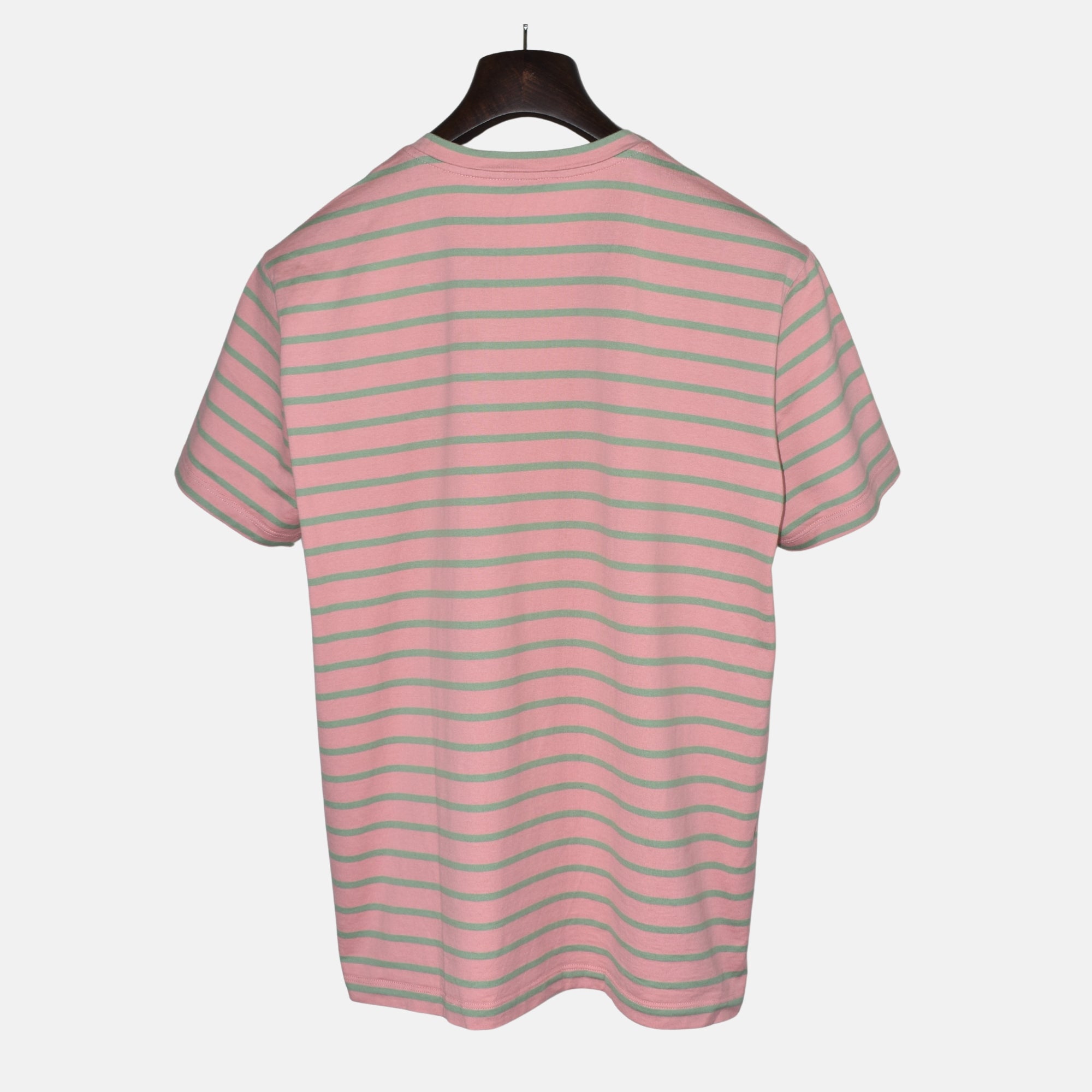 Pink/Green Striped T-Shirt made of (L)