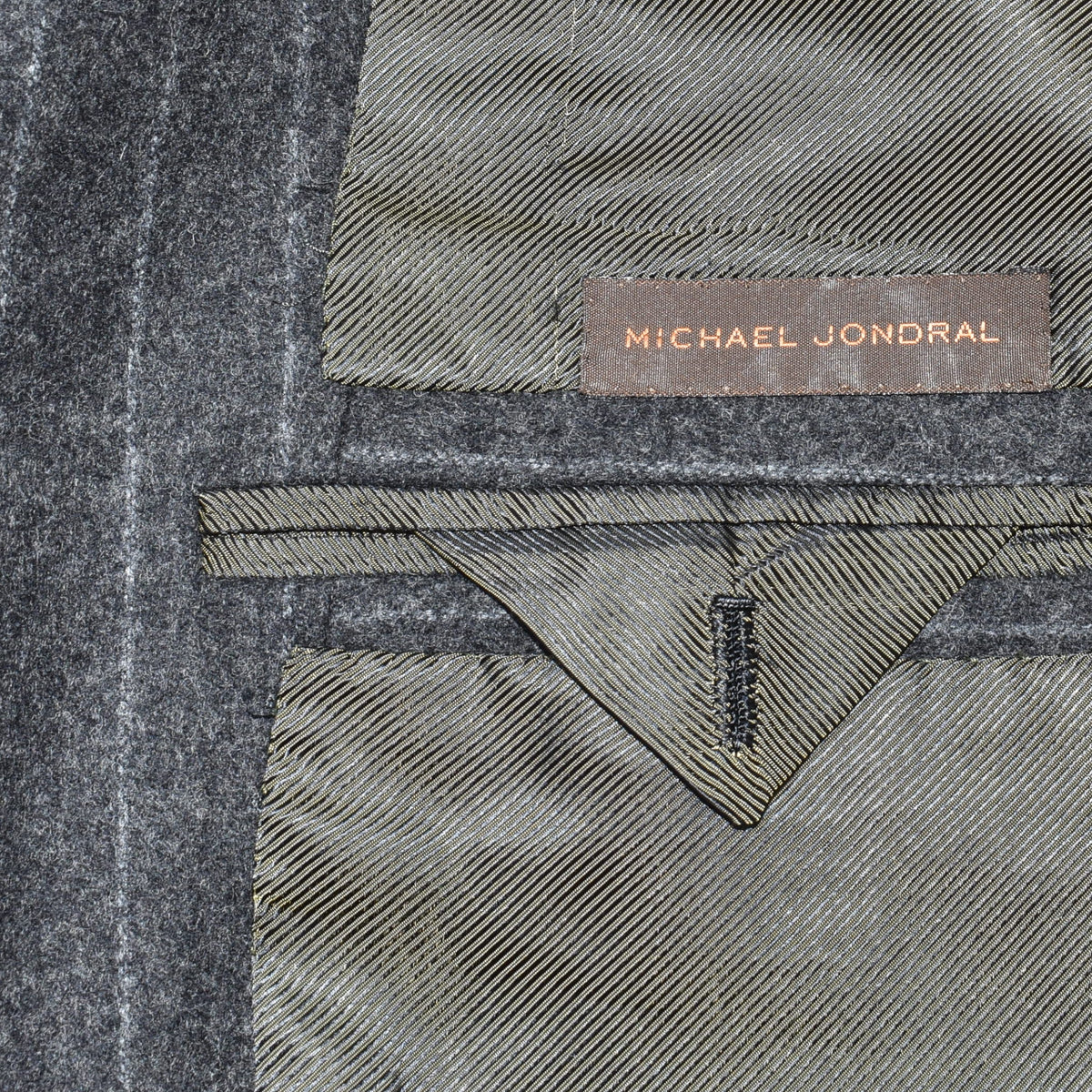 Brown/Grey Chalkstripe Blazer made of Wool (EU 46)
