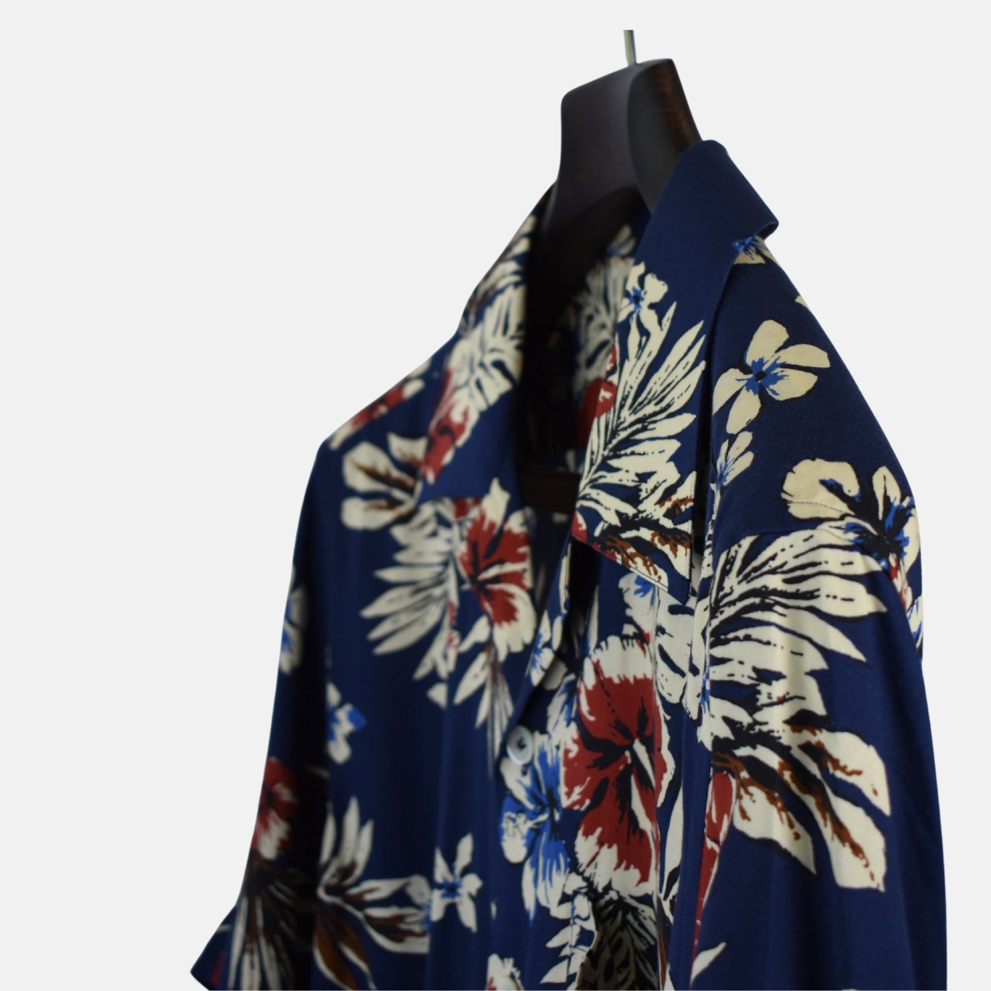 Mulicoloured Flowered Short-Sleeve Shirt made of Cotton (XL)