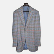 Multicoloured Houndstooth Patterned Blazer made of Wool (EU 52L)