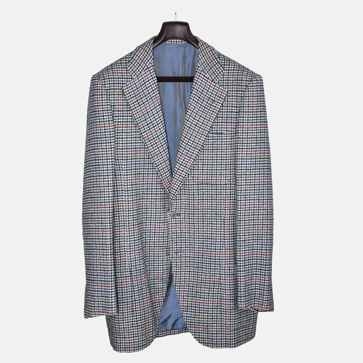 Multicoloured Houndstooth Patterned Blazer made of Wool (EU 52L)